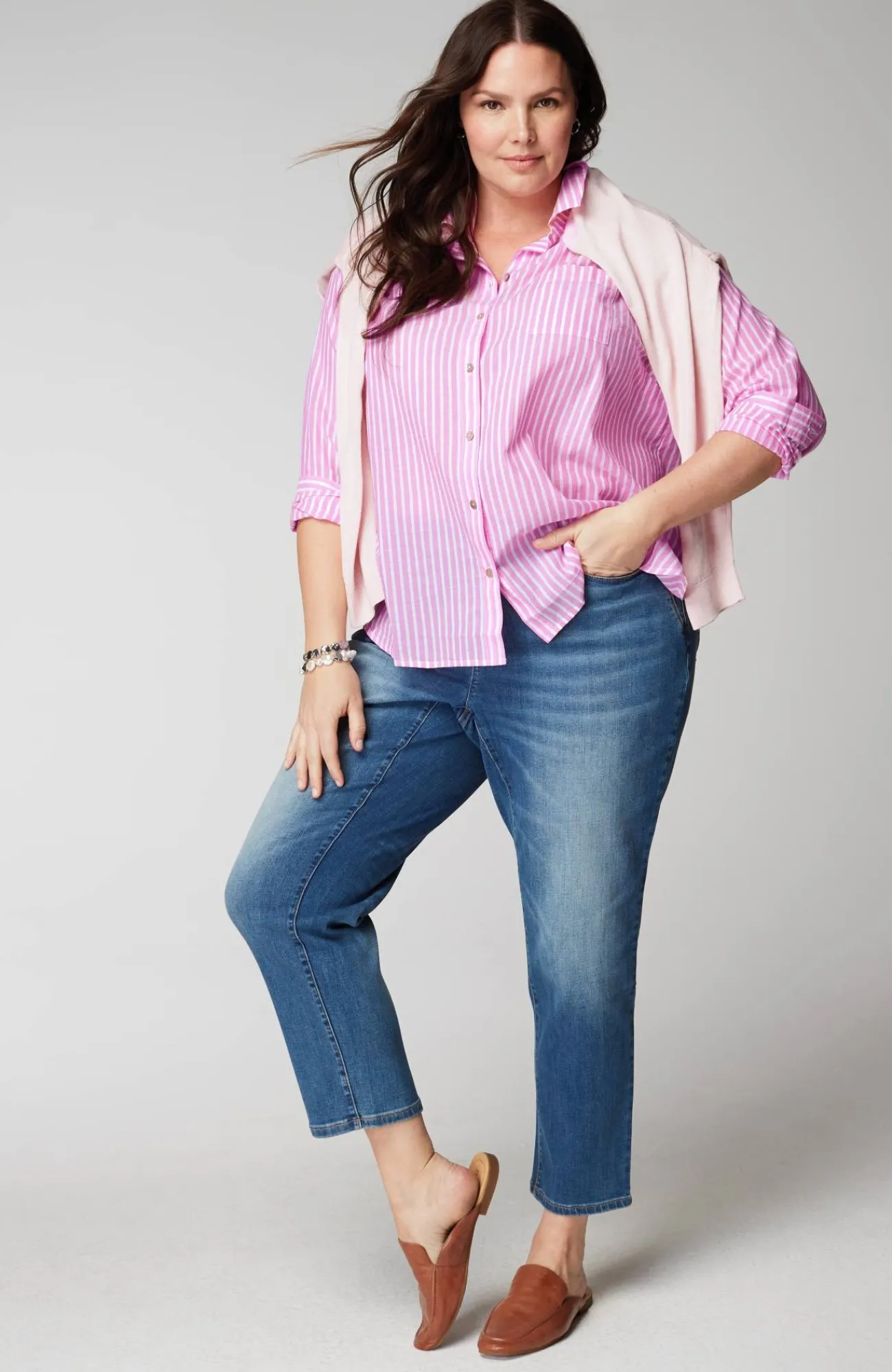 J.Jill One-Pocket Shirred-Back Shirt Outlet