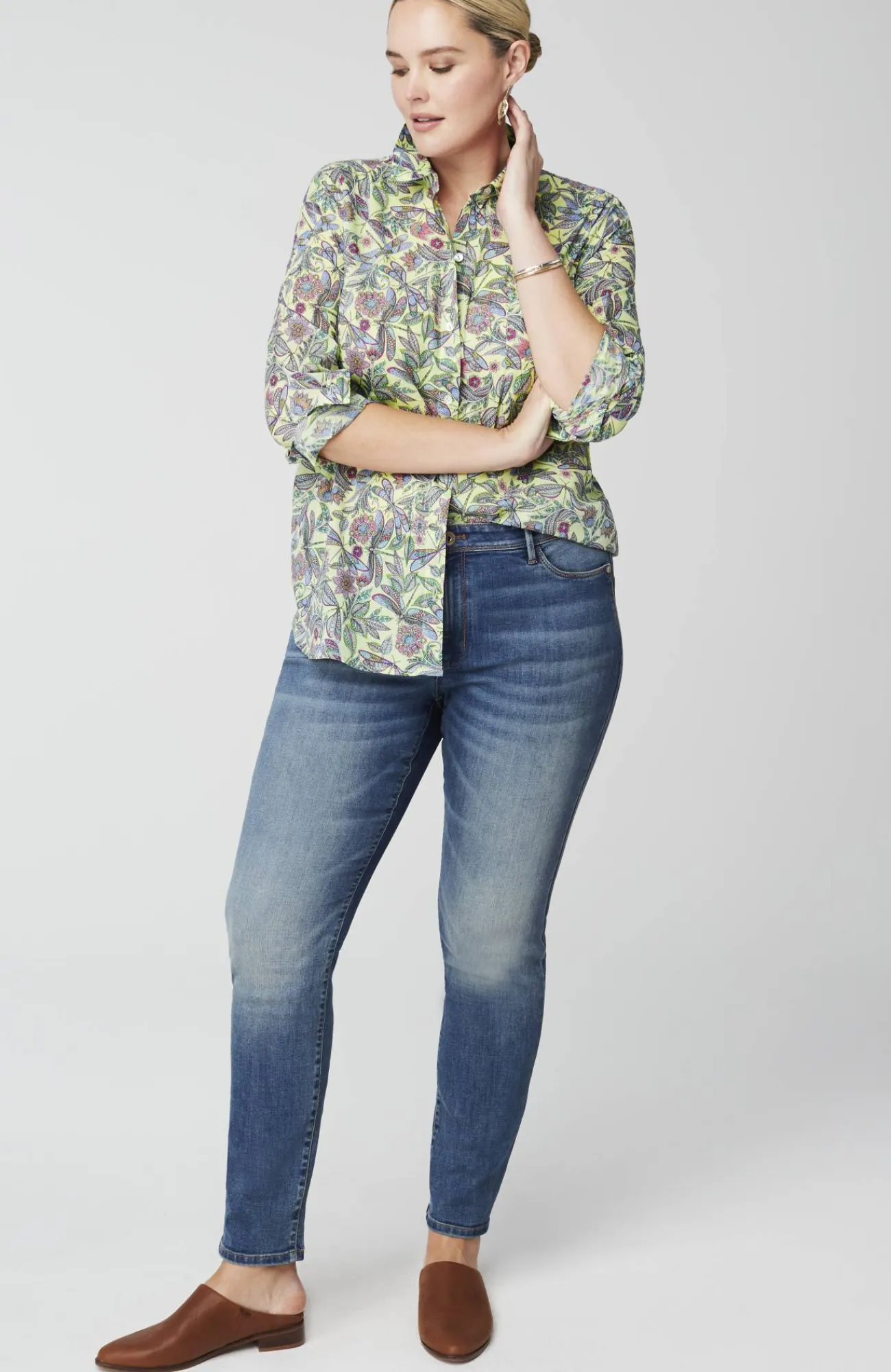 J.Jill One-Pocket Shirred-Back Shirt Outlet
