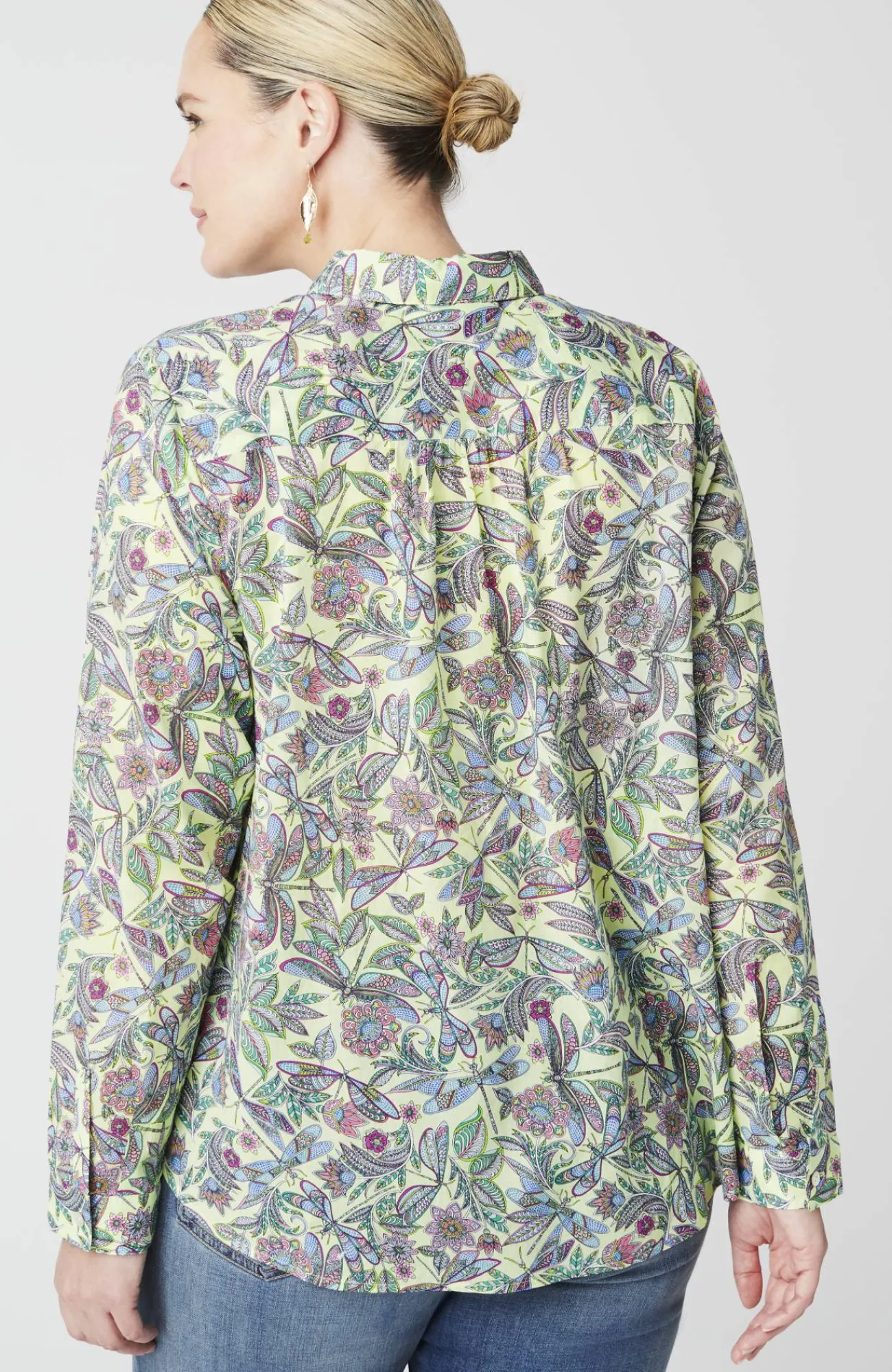 J.Jill One-Pocket Shirred-Back Shirt Outlet