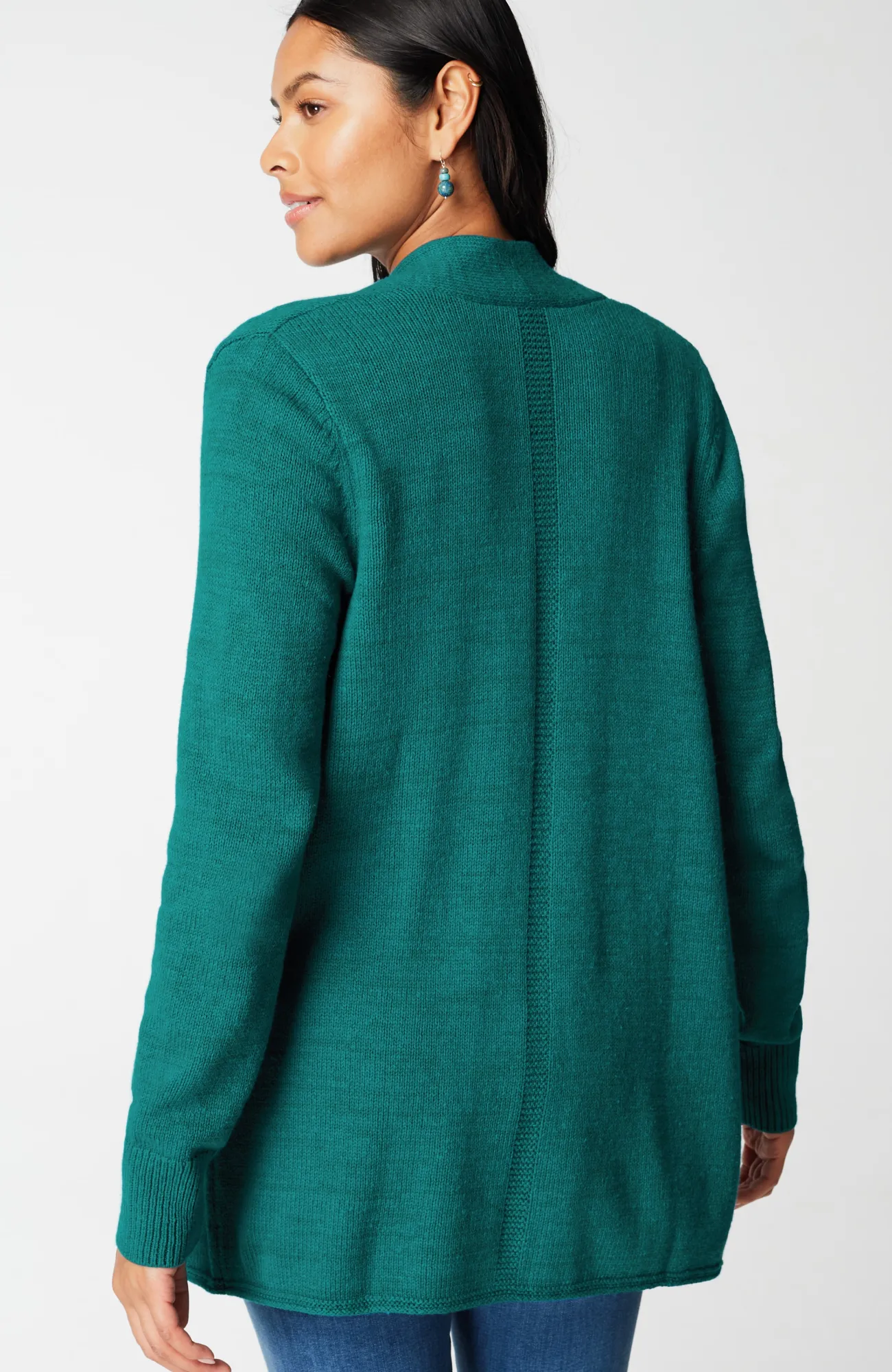 J.Jill Open-Front Shawl-Collar Cardi Black Store