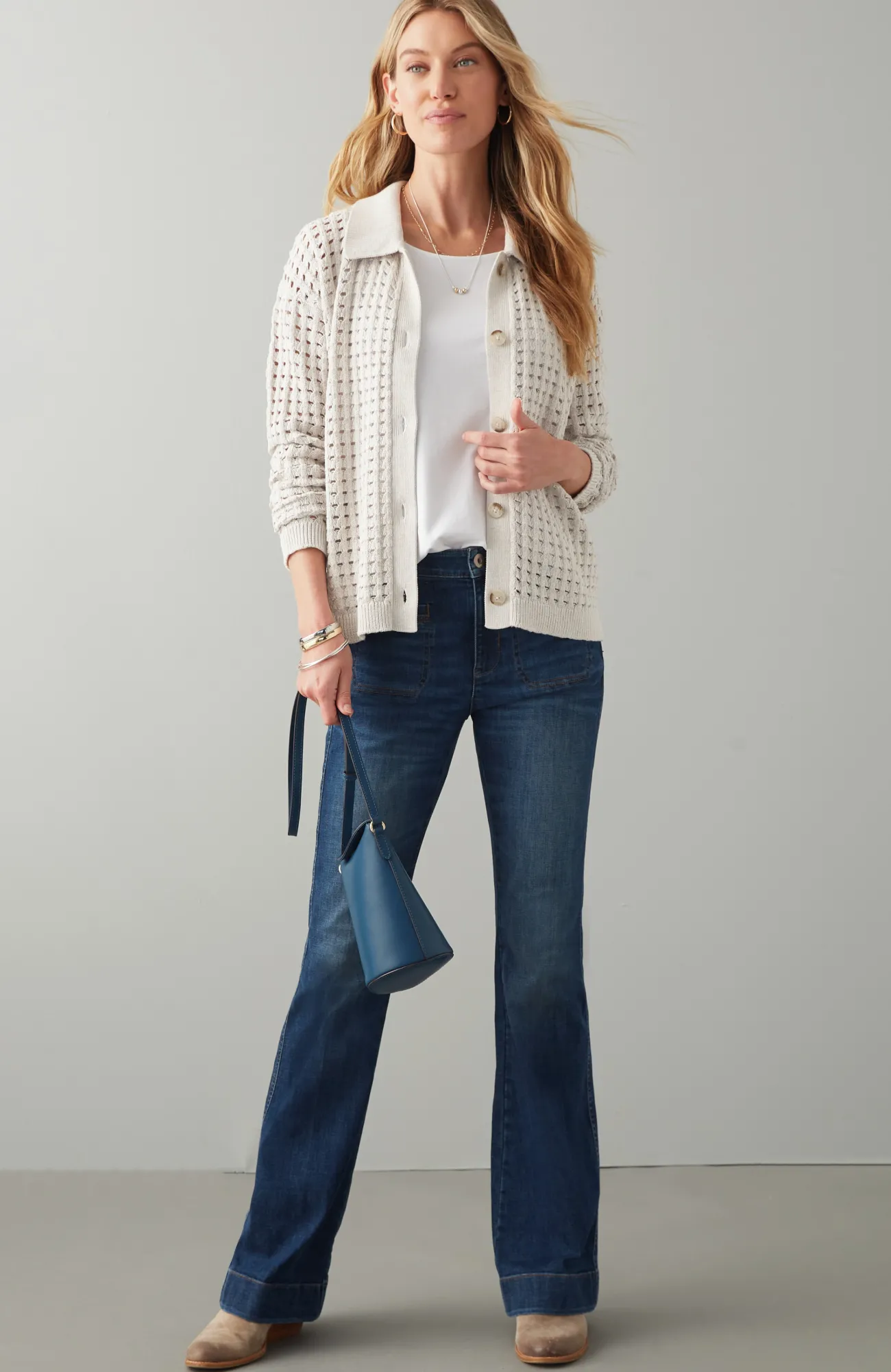 J.Jill Open-Texture Cardi Discount