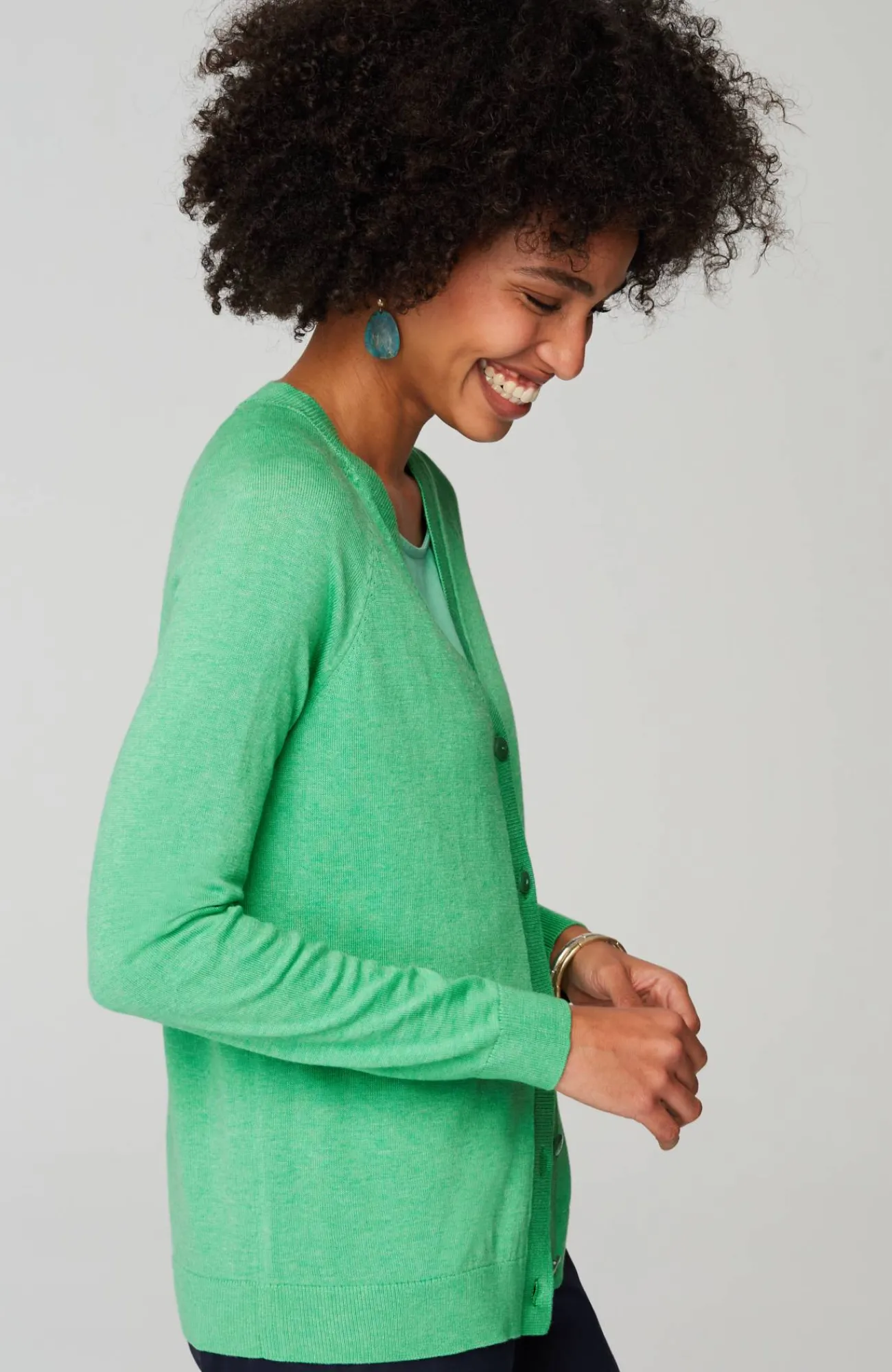 J.Jill Organically Grown Cotton V-Neck Cardi Hot