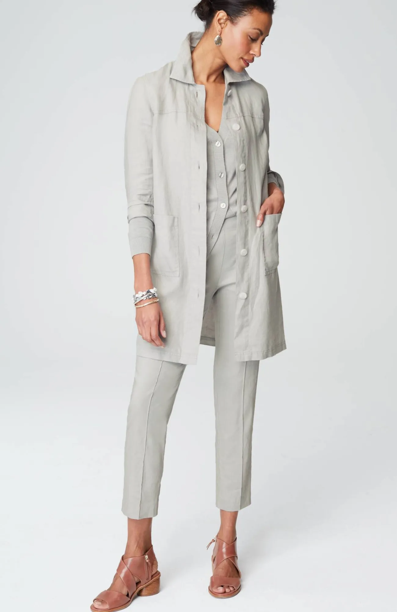 J.Jill Organically Grown Cotton V-Neck Cardi Hot