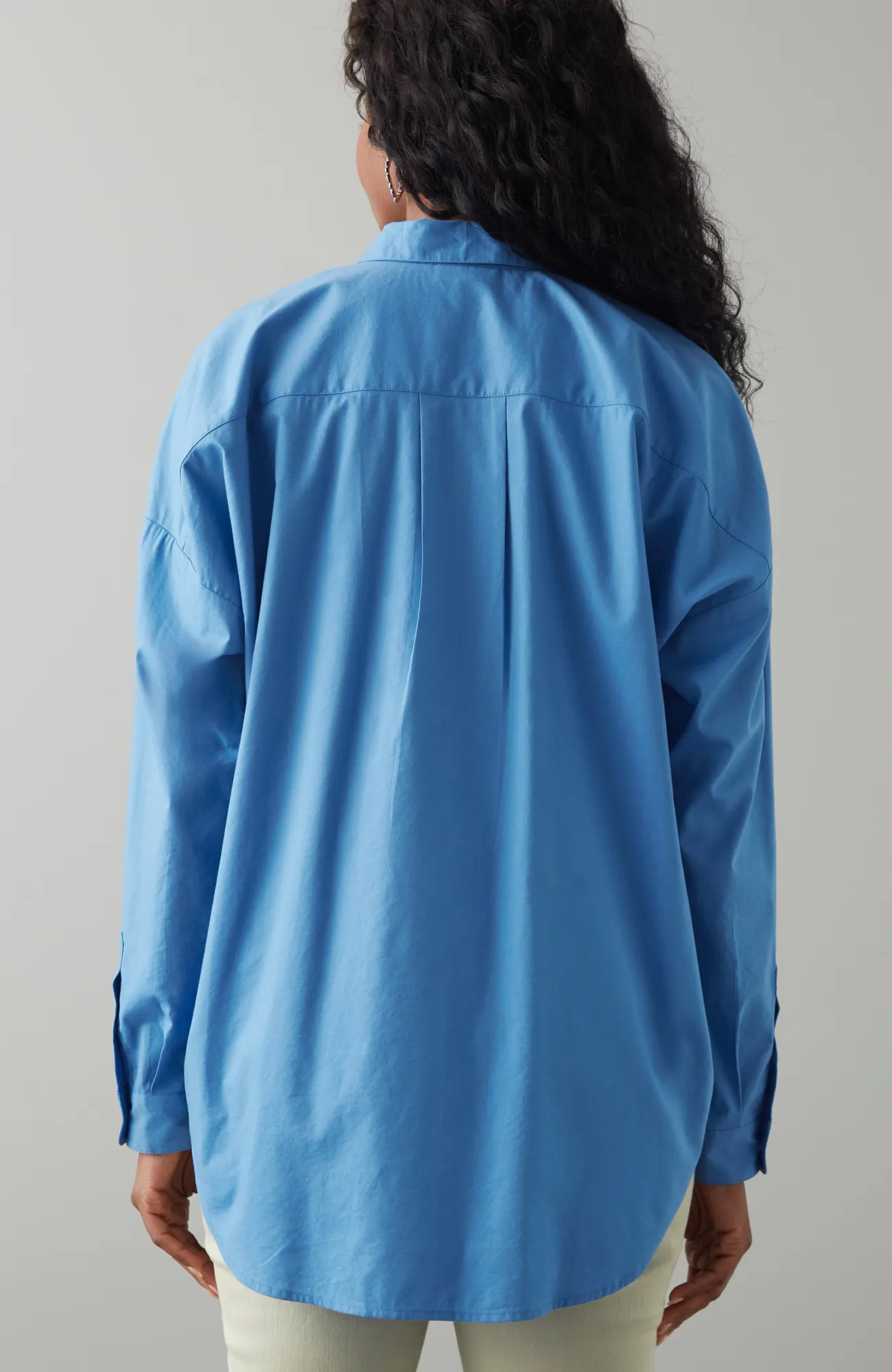 J.Jill Oversized Poplin Tunic Blue Agate Store