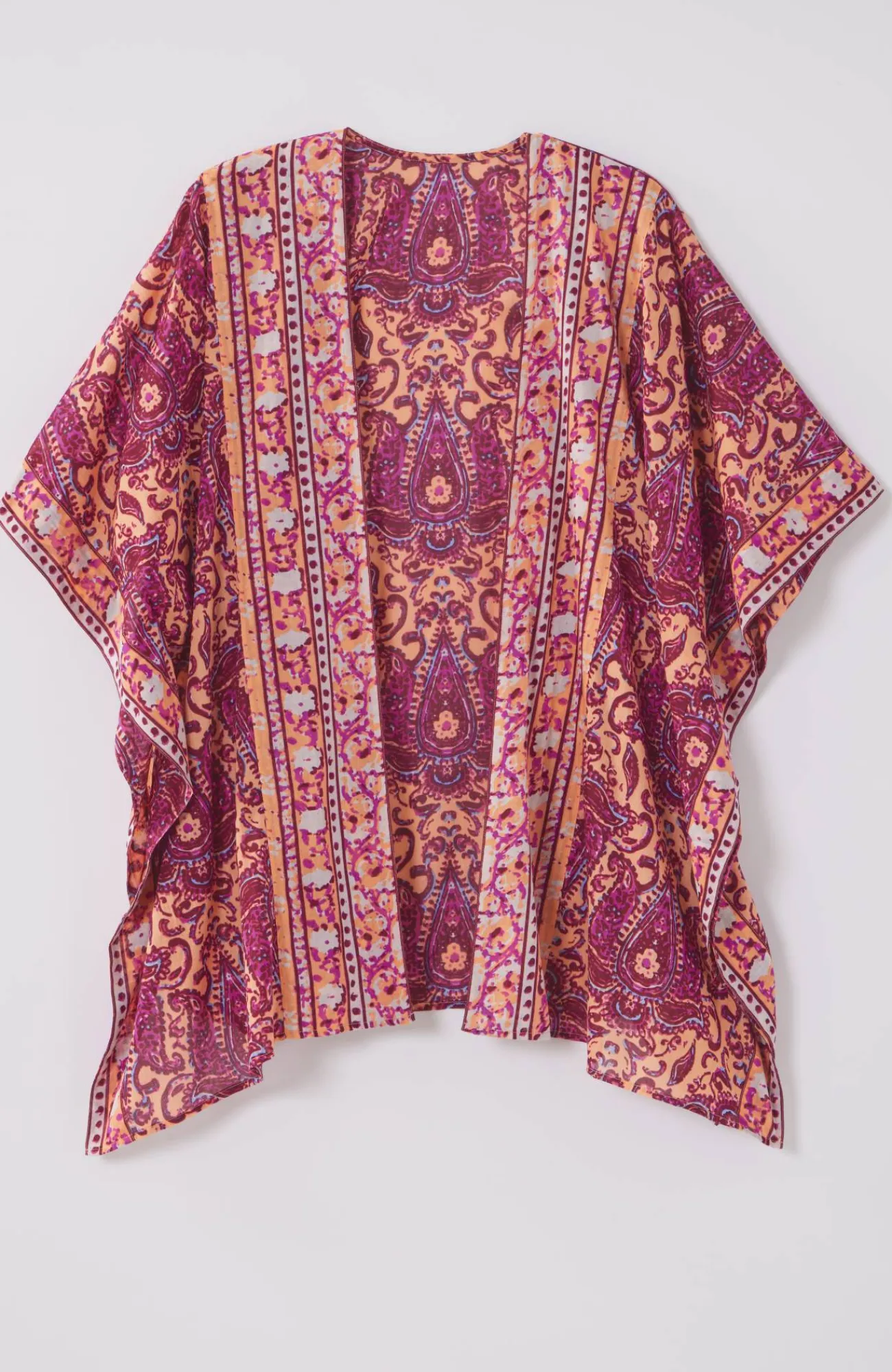 J.Jill Painterly Paisley Ruana Apricot Multi Flash Sale