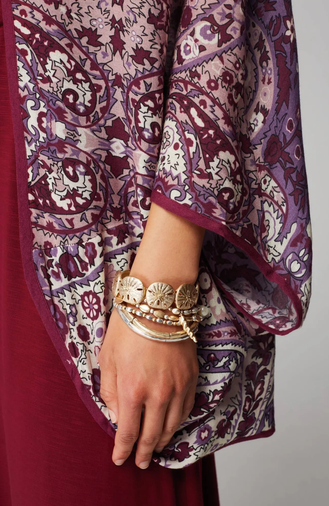 J.Jill Paisley-Printed Shrug Cranberry Multi Online