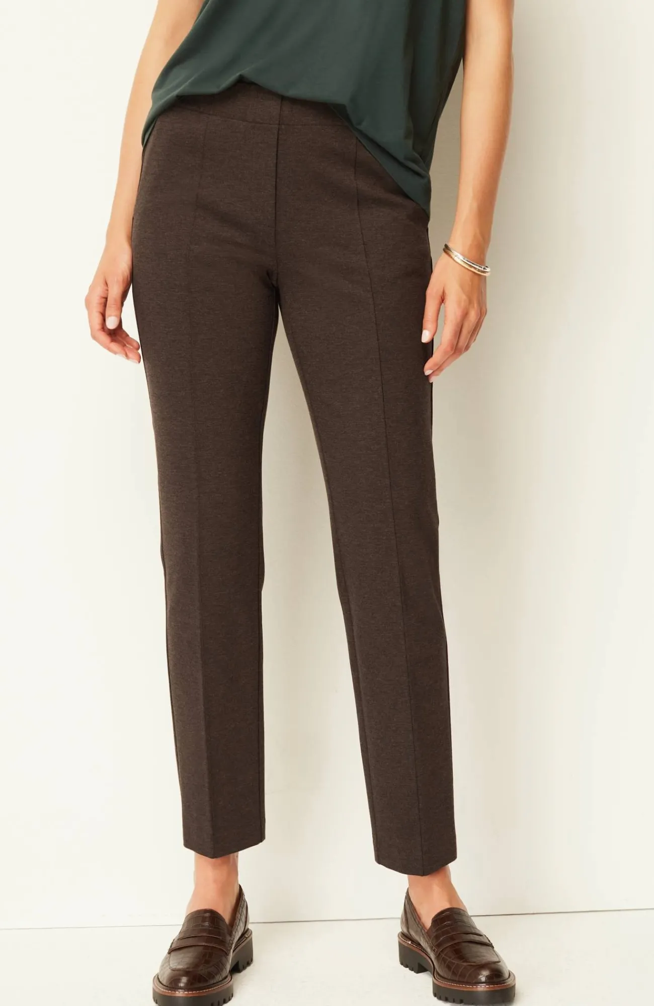 J.Jill Pintucked Ponte Slim-Leg Pants New