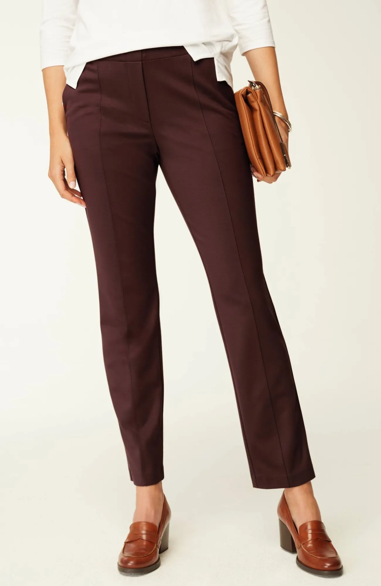 J.Jill Pintucked Ponte Slim-Leg Pants New