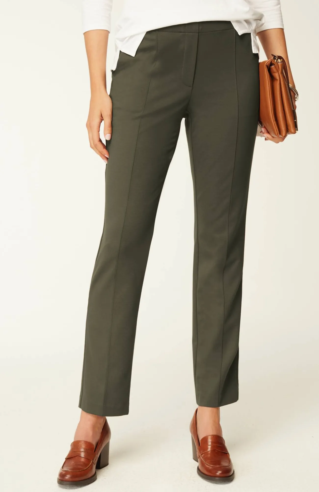 J.Jill Pintucked Ponte Slim-Leg Pants New