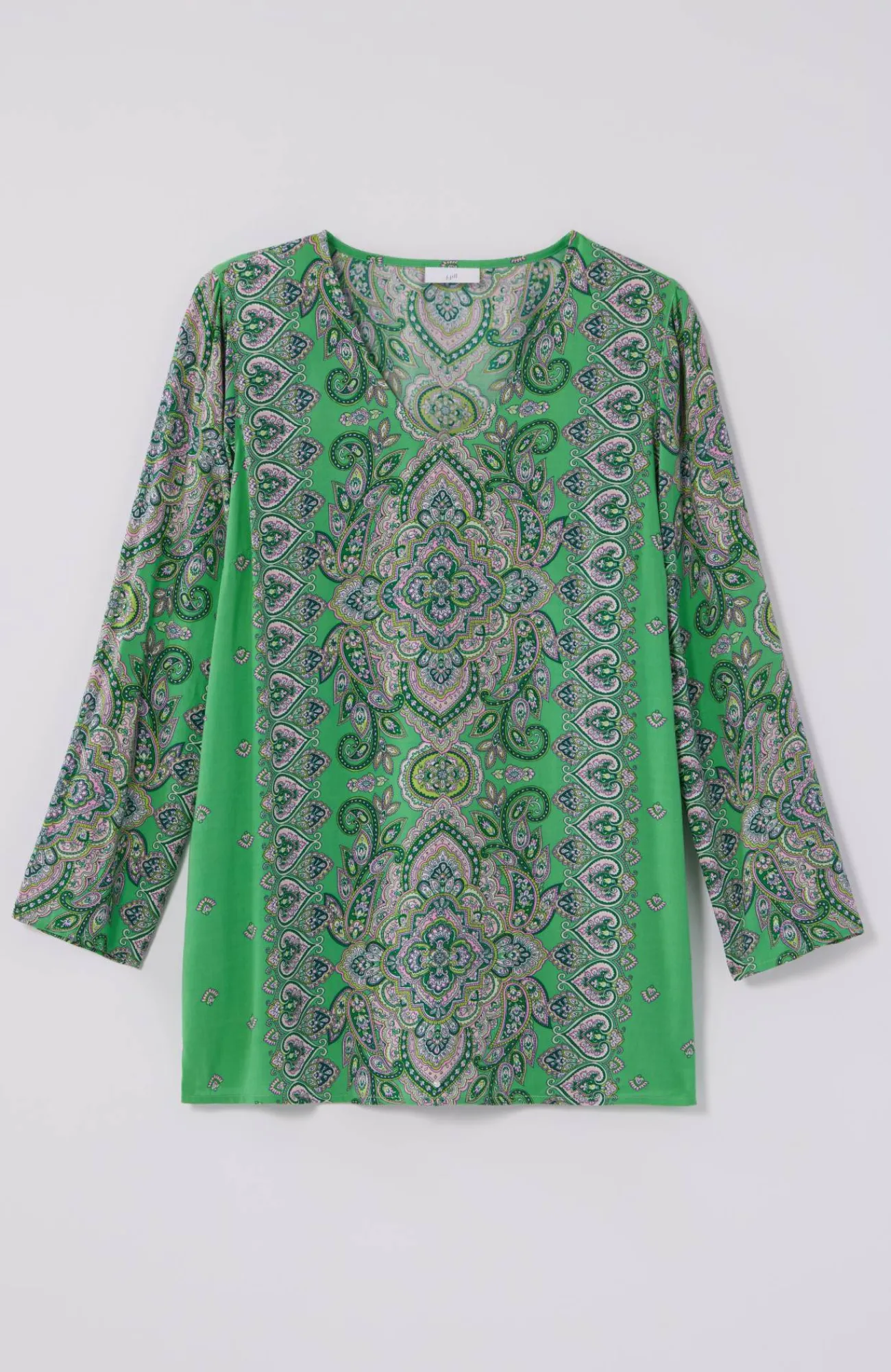 J.Jill Placed-Paisley Top Garden Green Bold Paisley Hot