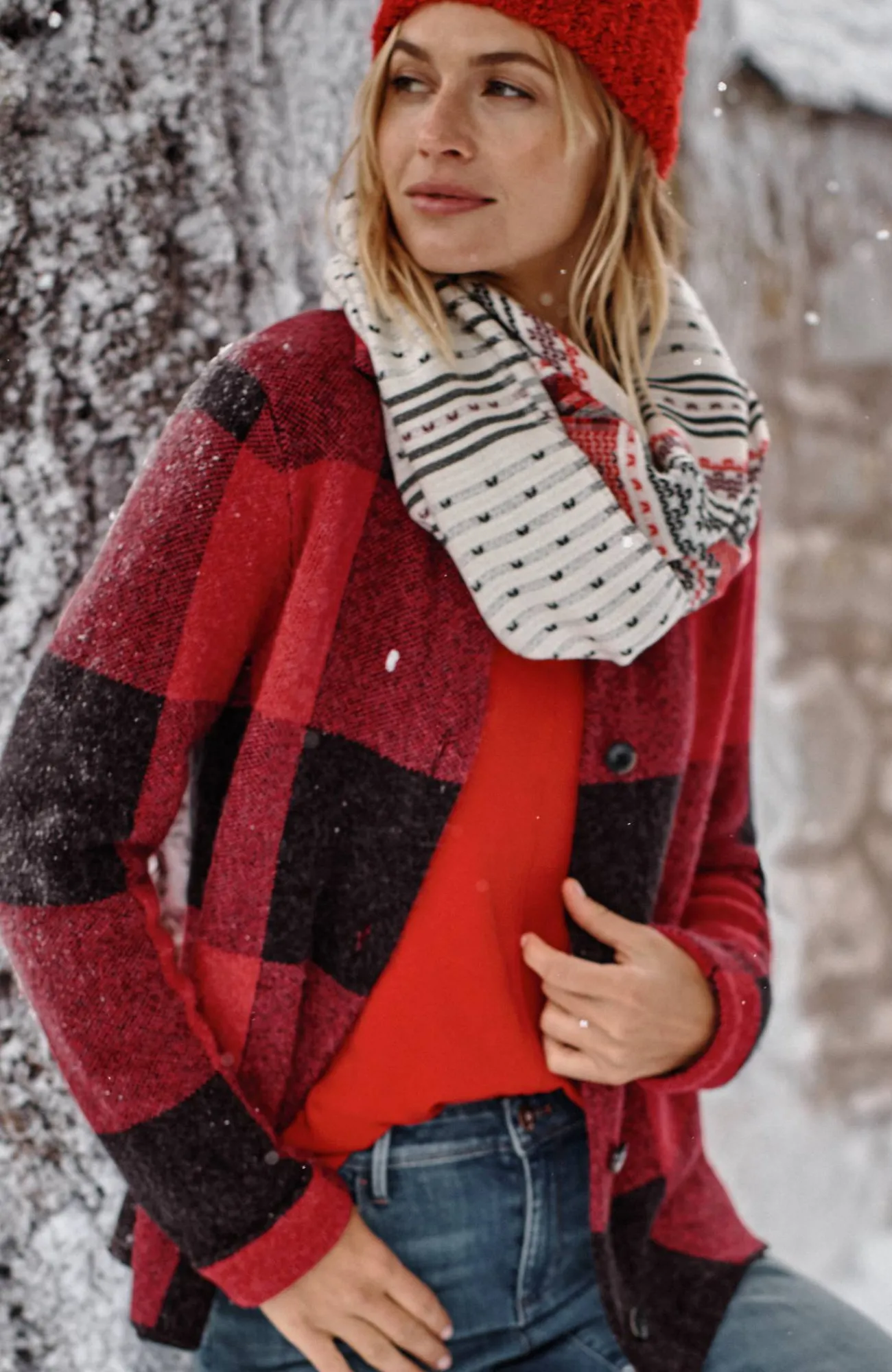 J.Jill Plaid Button-Front Sweater New