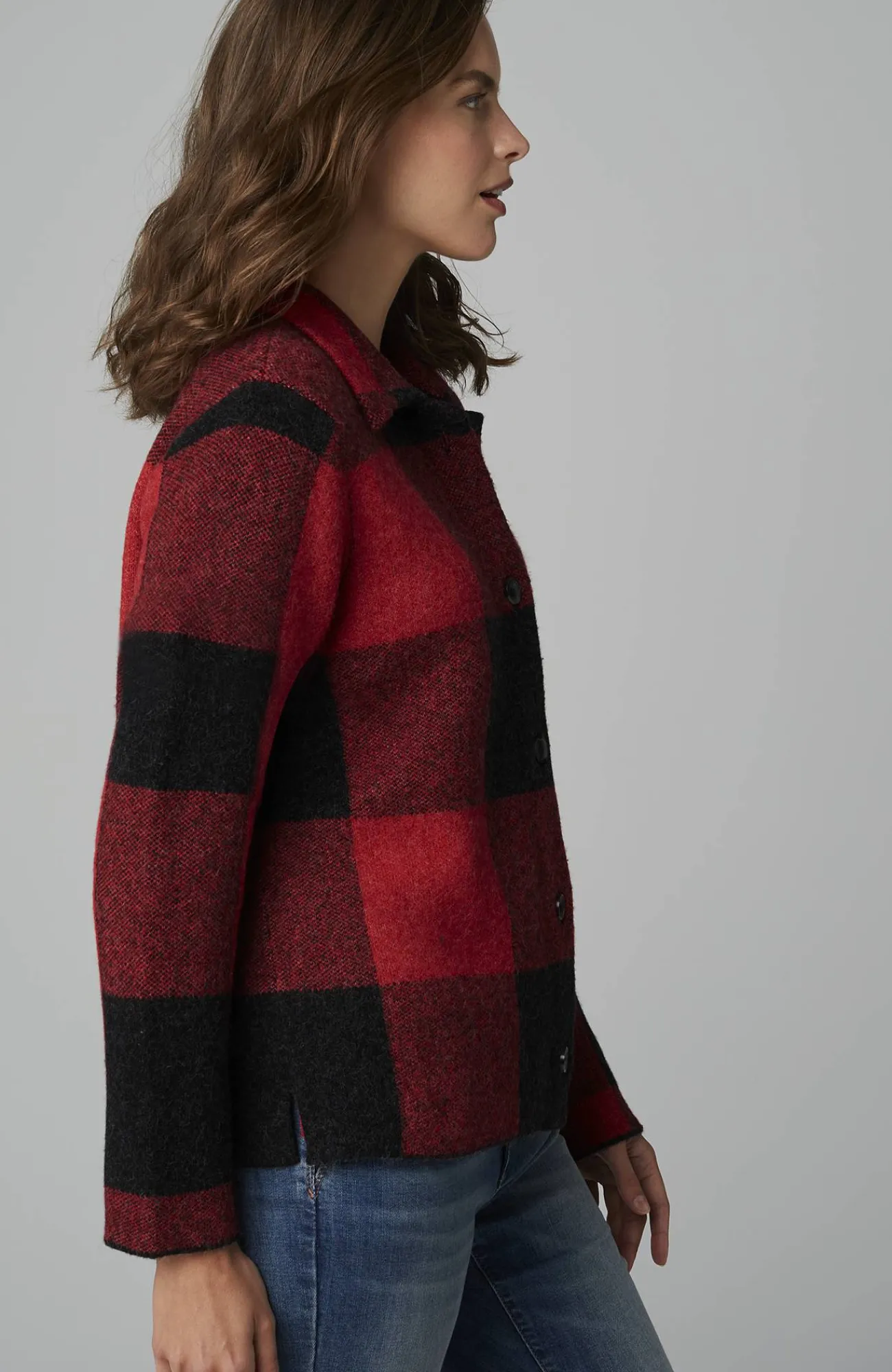 J.Jill Plaid Button-Front Sweater New
