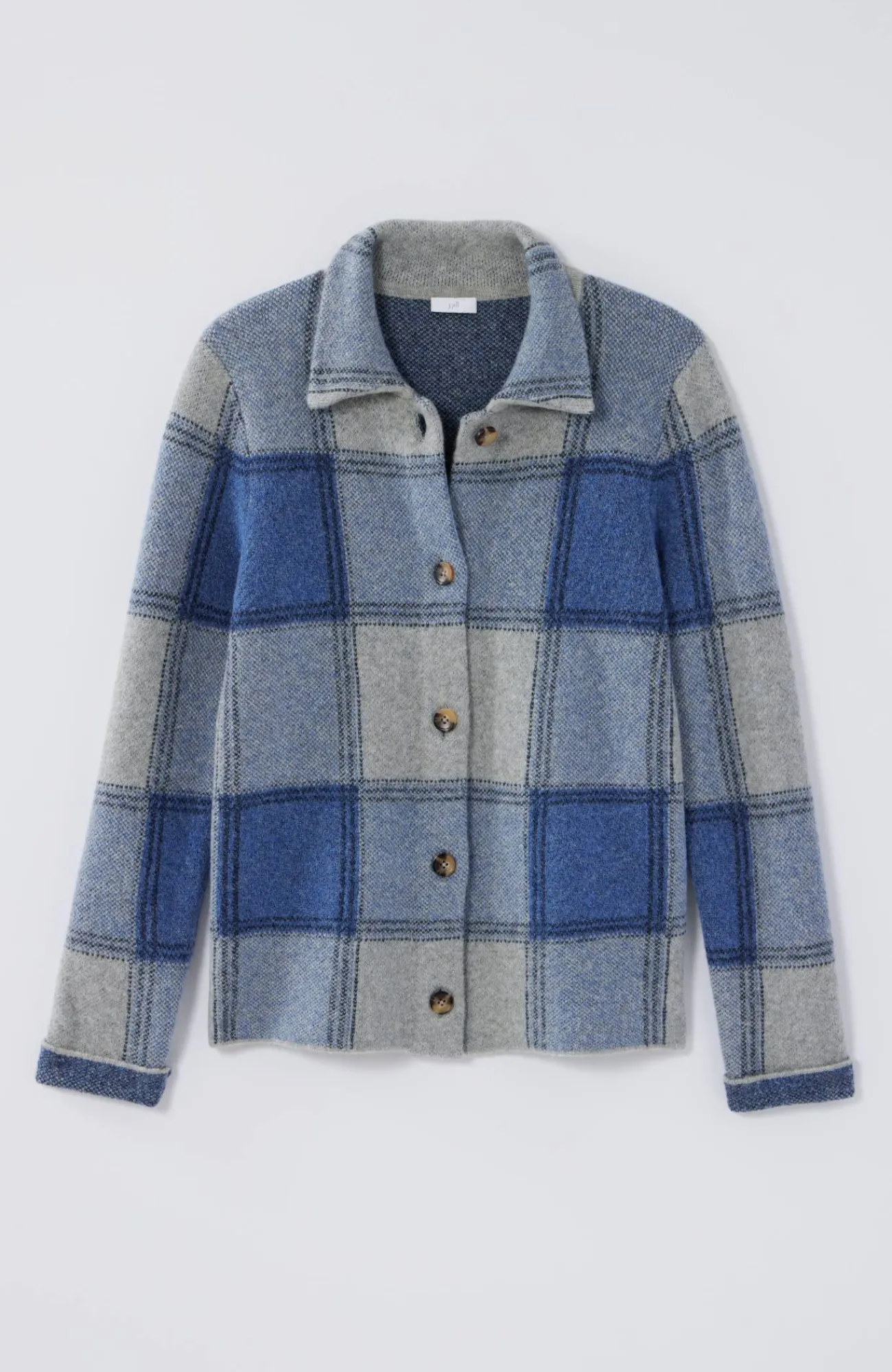 J.Jill Plaid Button-Front Sweater New