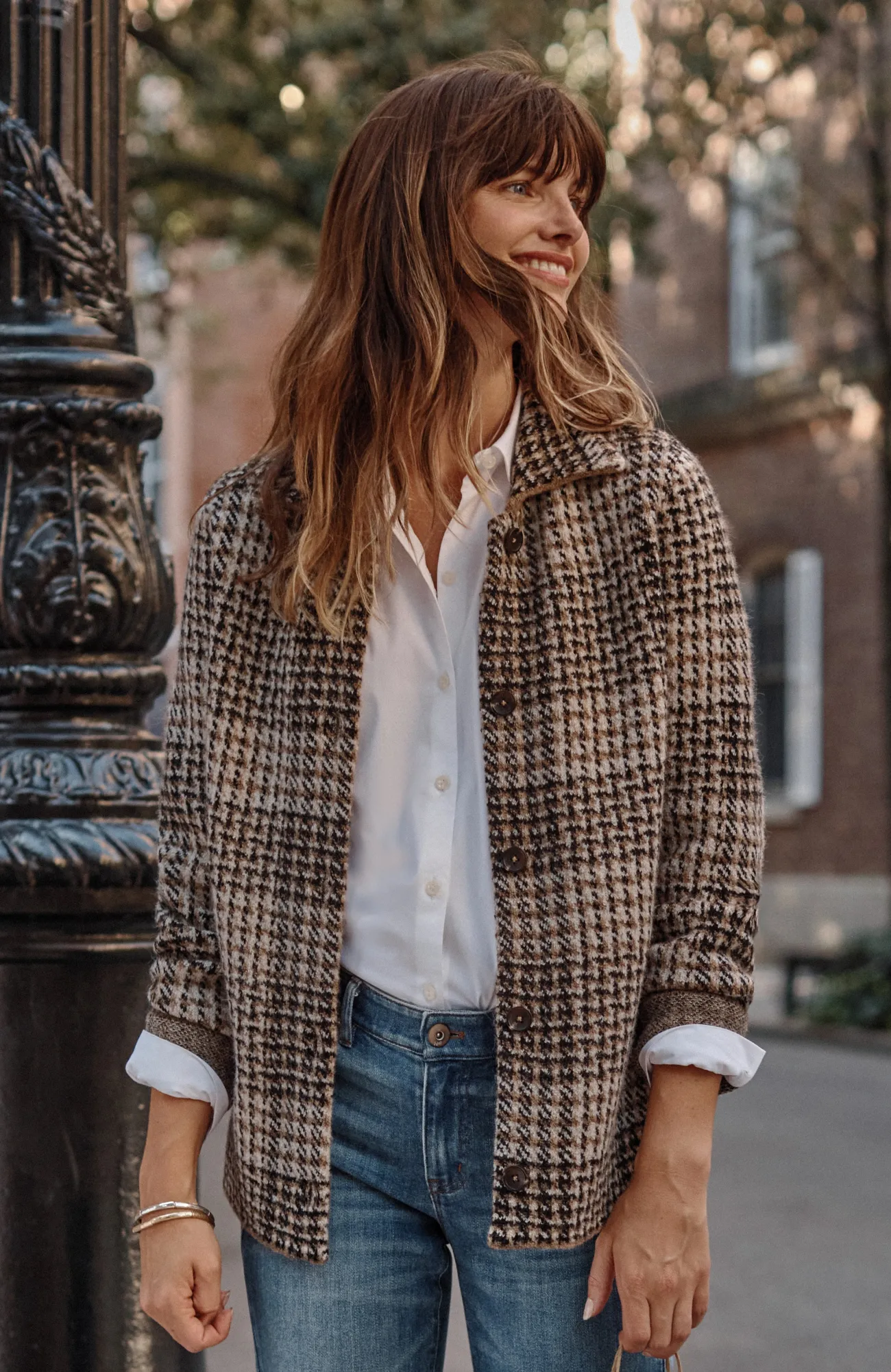 J.Jill Plaid Button-Front Sweater New