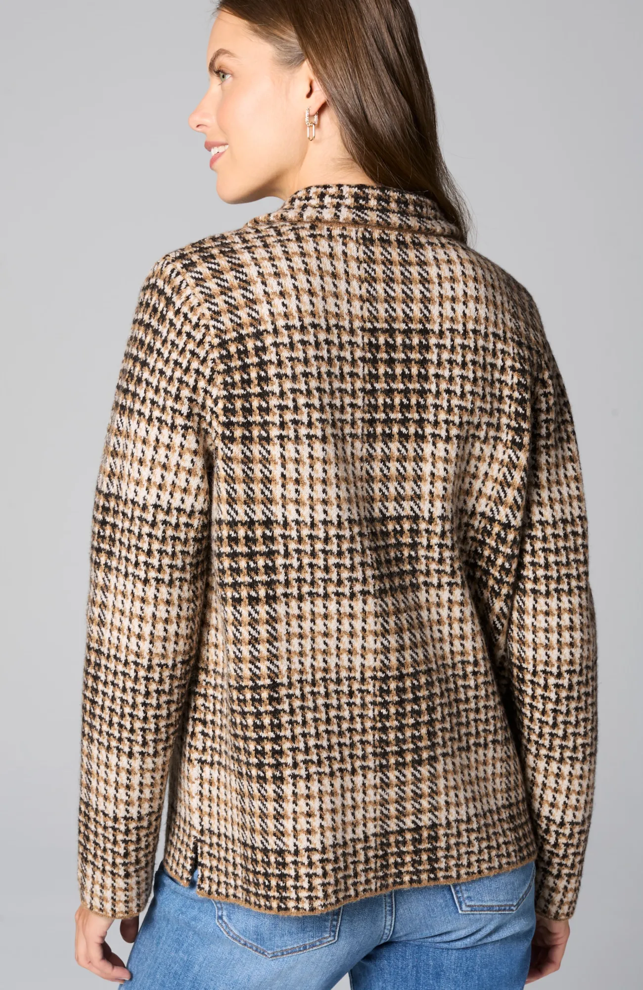 J.Jill Plaid Button-Front Sweater New