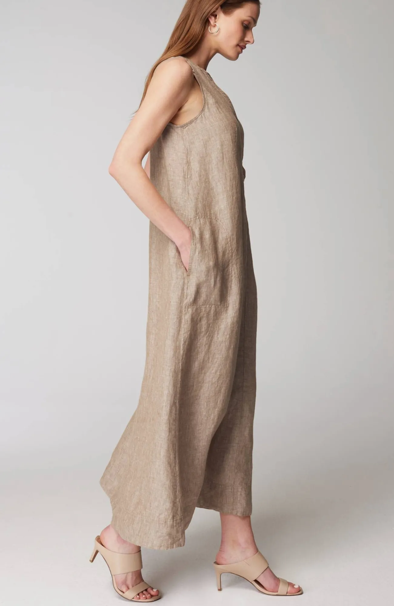 J.Jill Pleated Linen Maxi Dress Fashion