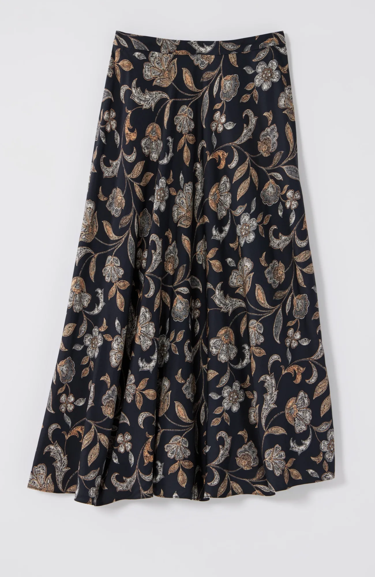 J.Jill Printed A-Line Midi Skirt Black Sequin Jacobean Cheap