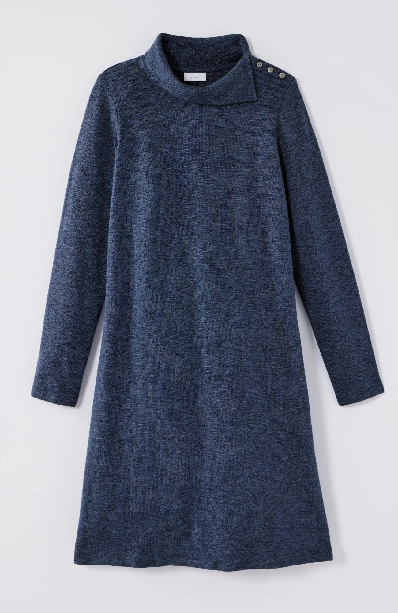 J.Jill Pure Jill Asymmetrical Cowl-Neck Dress Navy Blue/soft Indigo Cheap