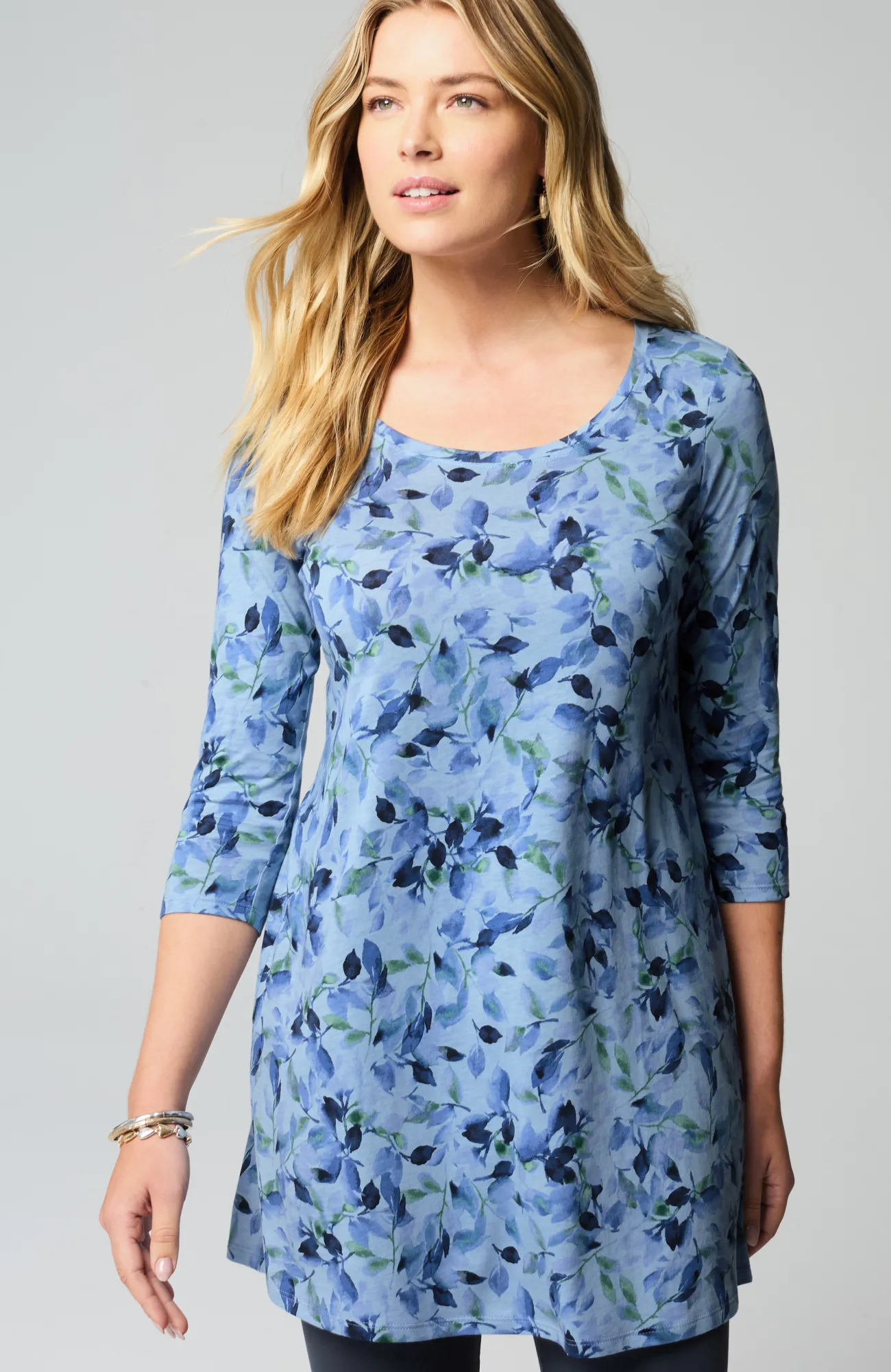 J.Jill Pure Jill Ballet-Sleeve Tunic Black Clearance