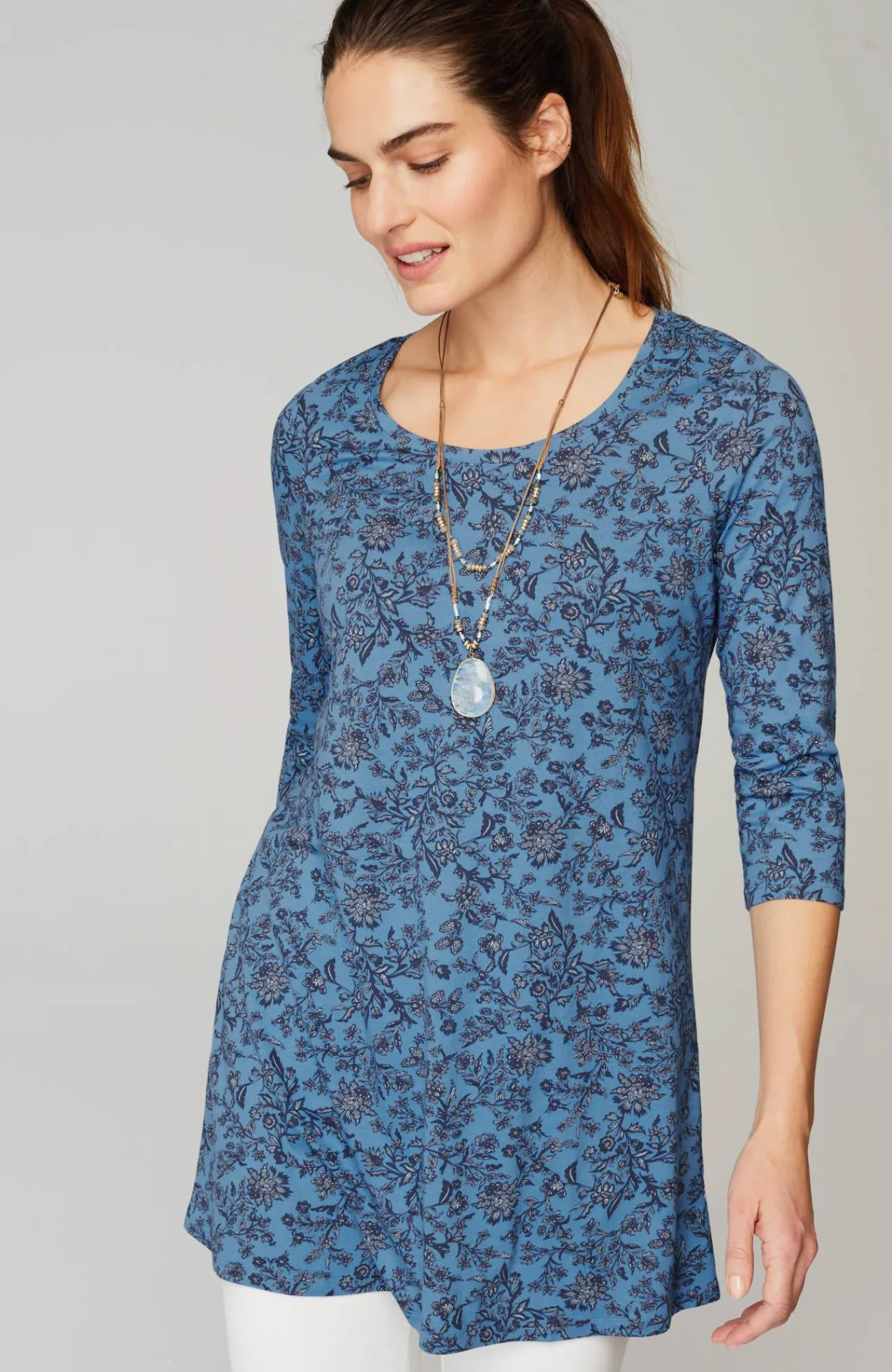 J.Jill Pure Jill Ballet-Sleeve Tunic Black Clearance