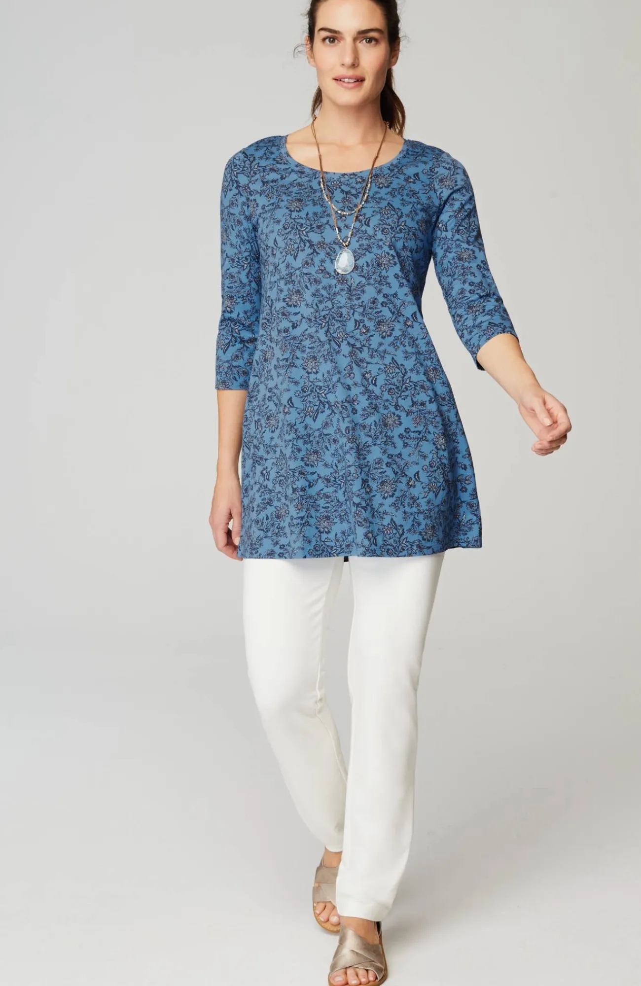 J.Jill Pure Jill Ballet-Sleeve Tunic Black Clearance
