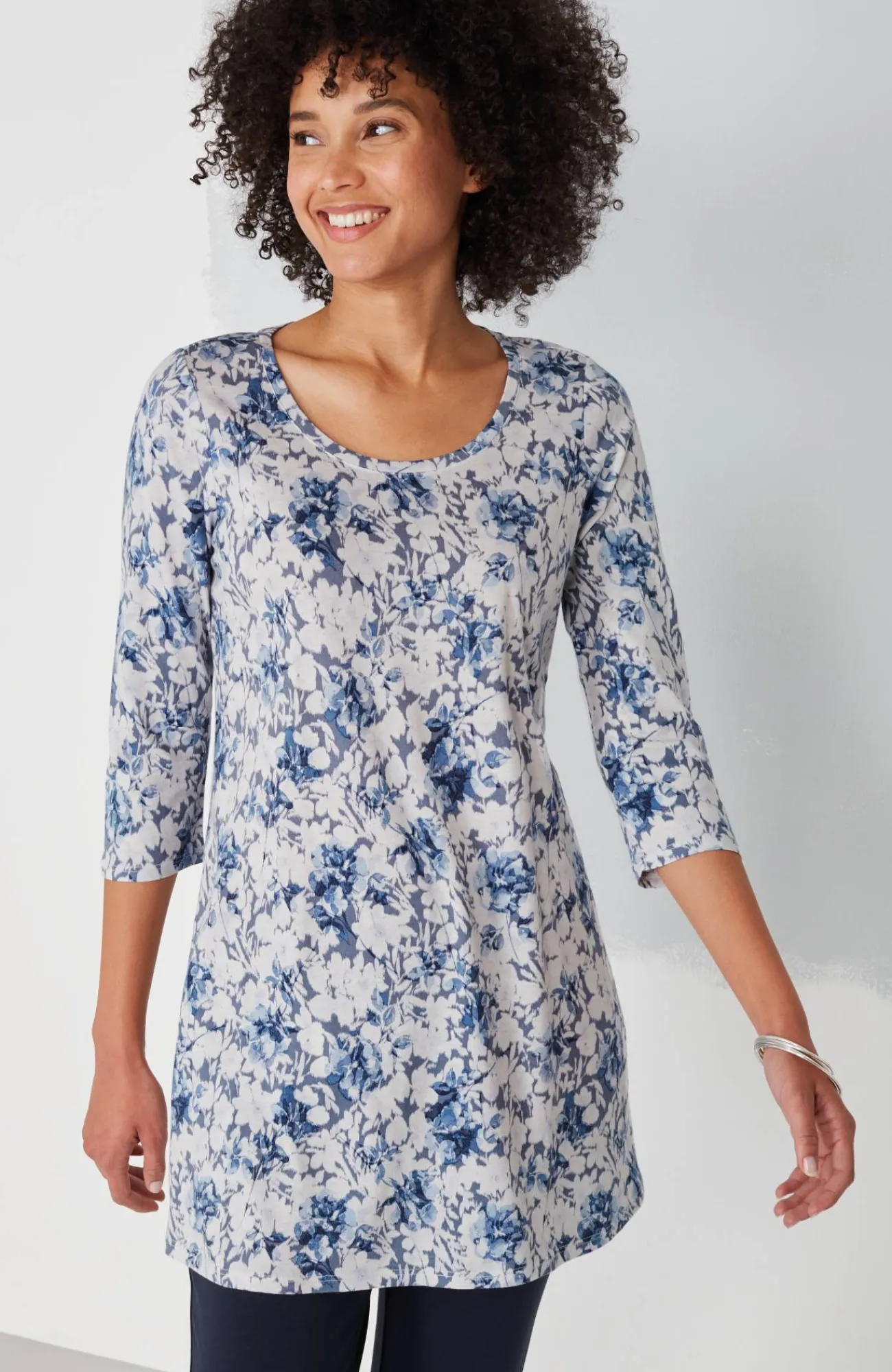 J.Jill Pure Jill Ballet-Sleeve Tunic Black Clearance