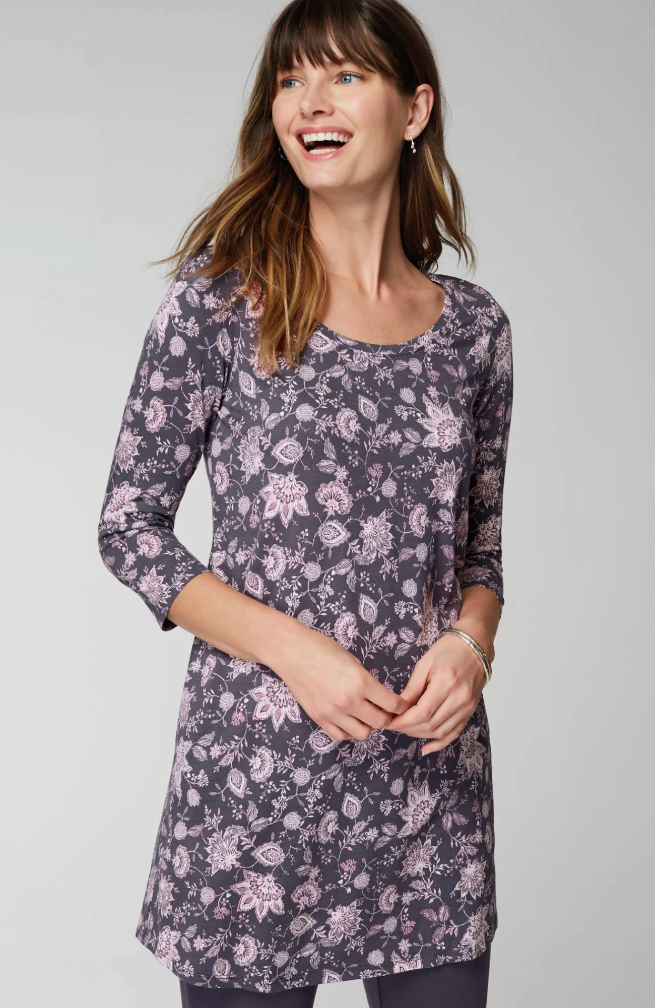 J.Jill Pure Jill Ballet-Sleeve Tunic Black Clearance