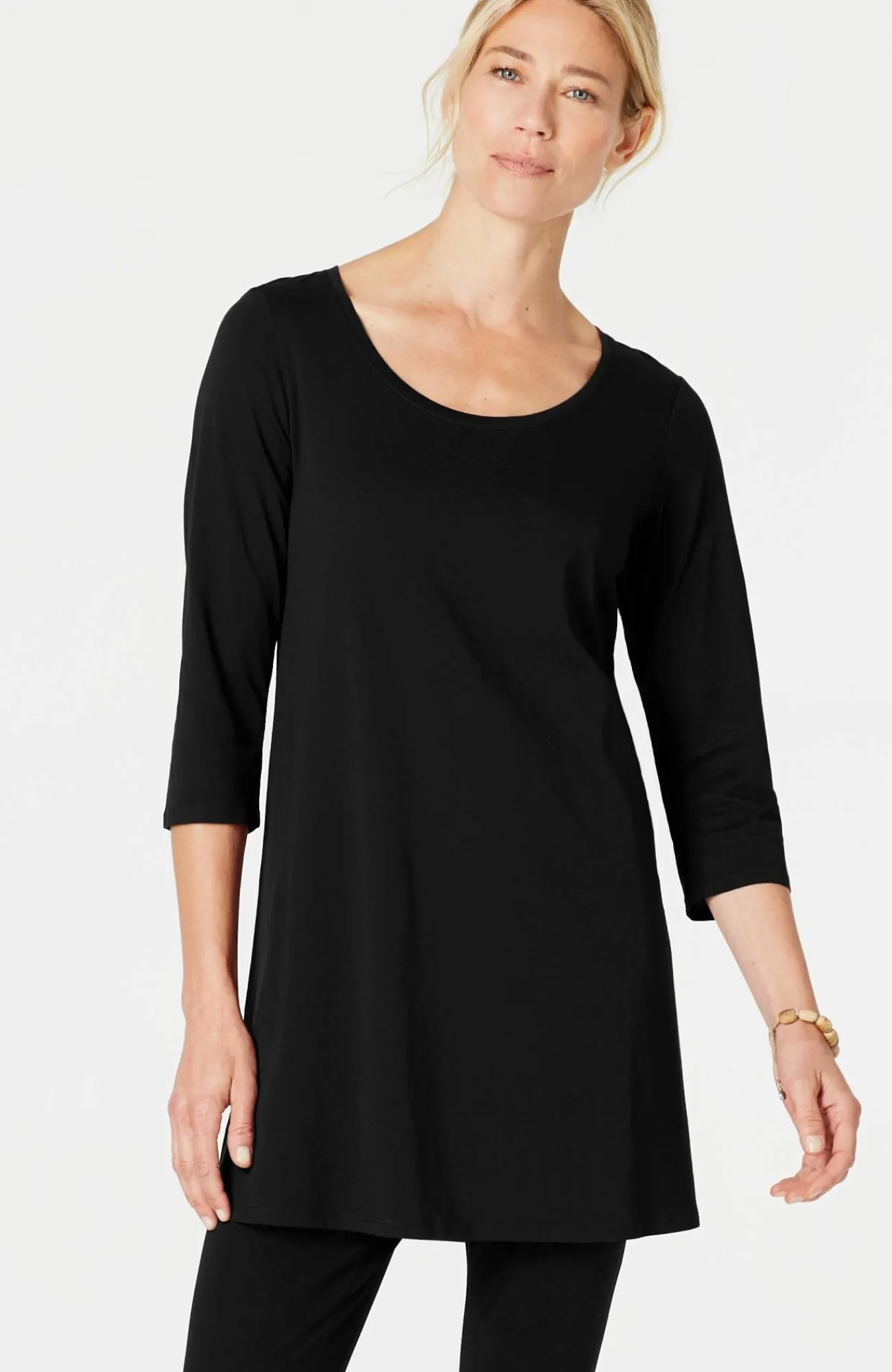 J.Jill Pure Jill Ballet-Sleeve Tunic Black Clearance