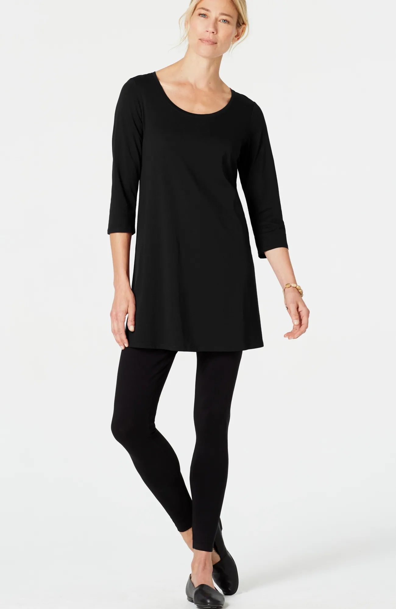 J.Jill Pure Jill Ballet-Sleeve Tunic Black Clearance