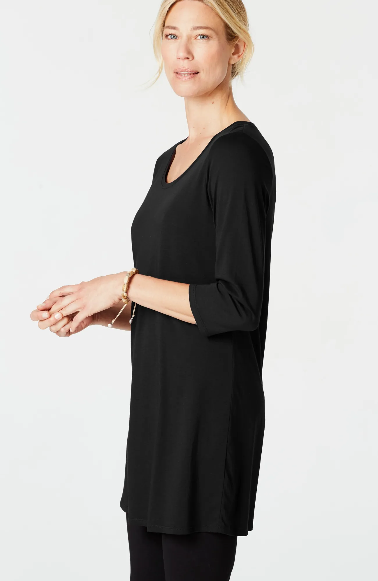 J.Jill Pure Jill Ballet-Sleeve Tunic Black Clearance