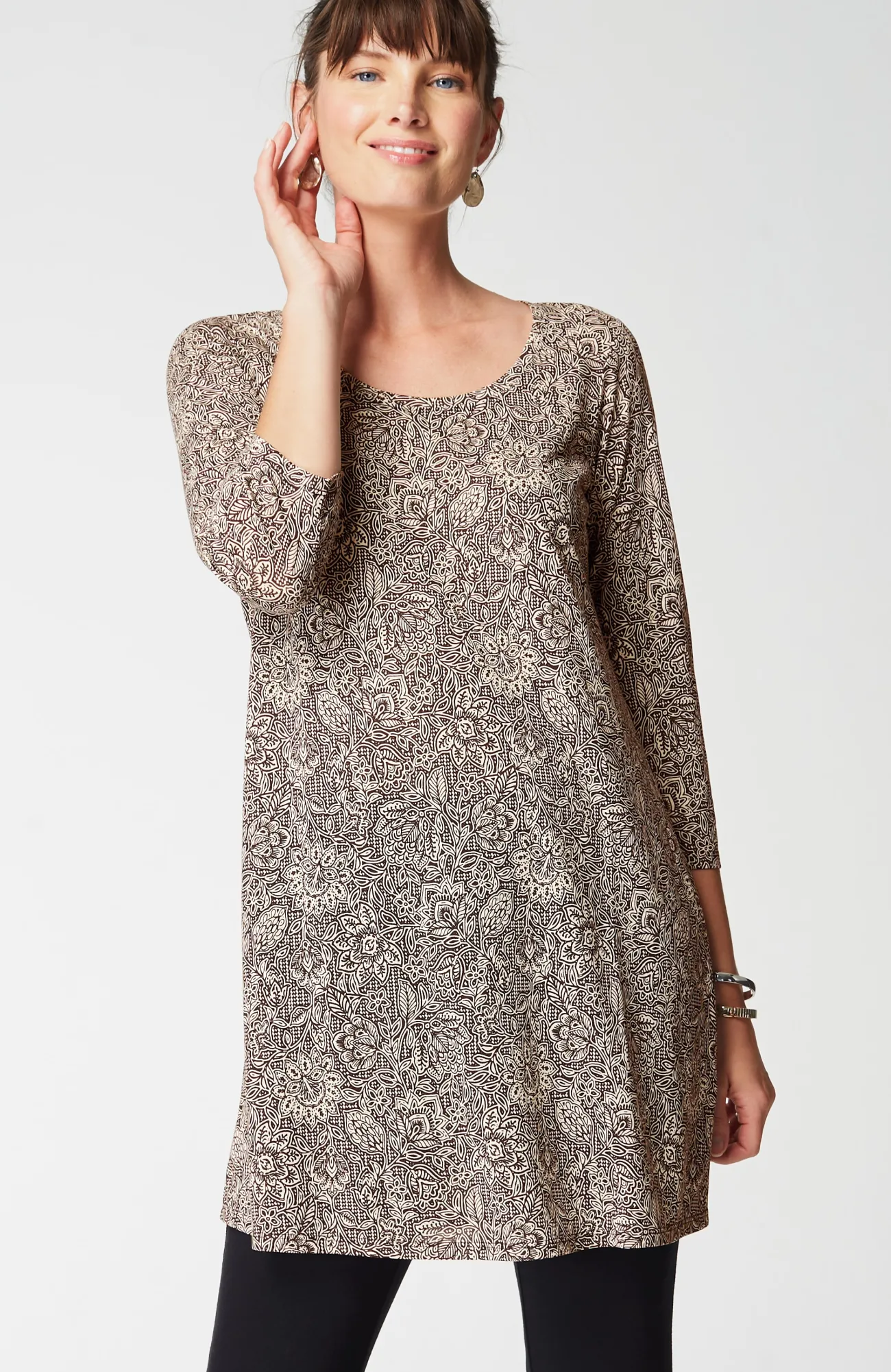 J.Jill Pure Jill Ballet-Sleeve Tunic Black Clearance