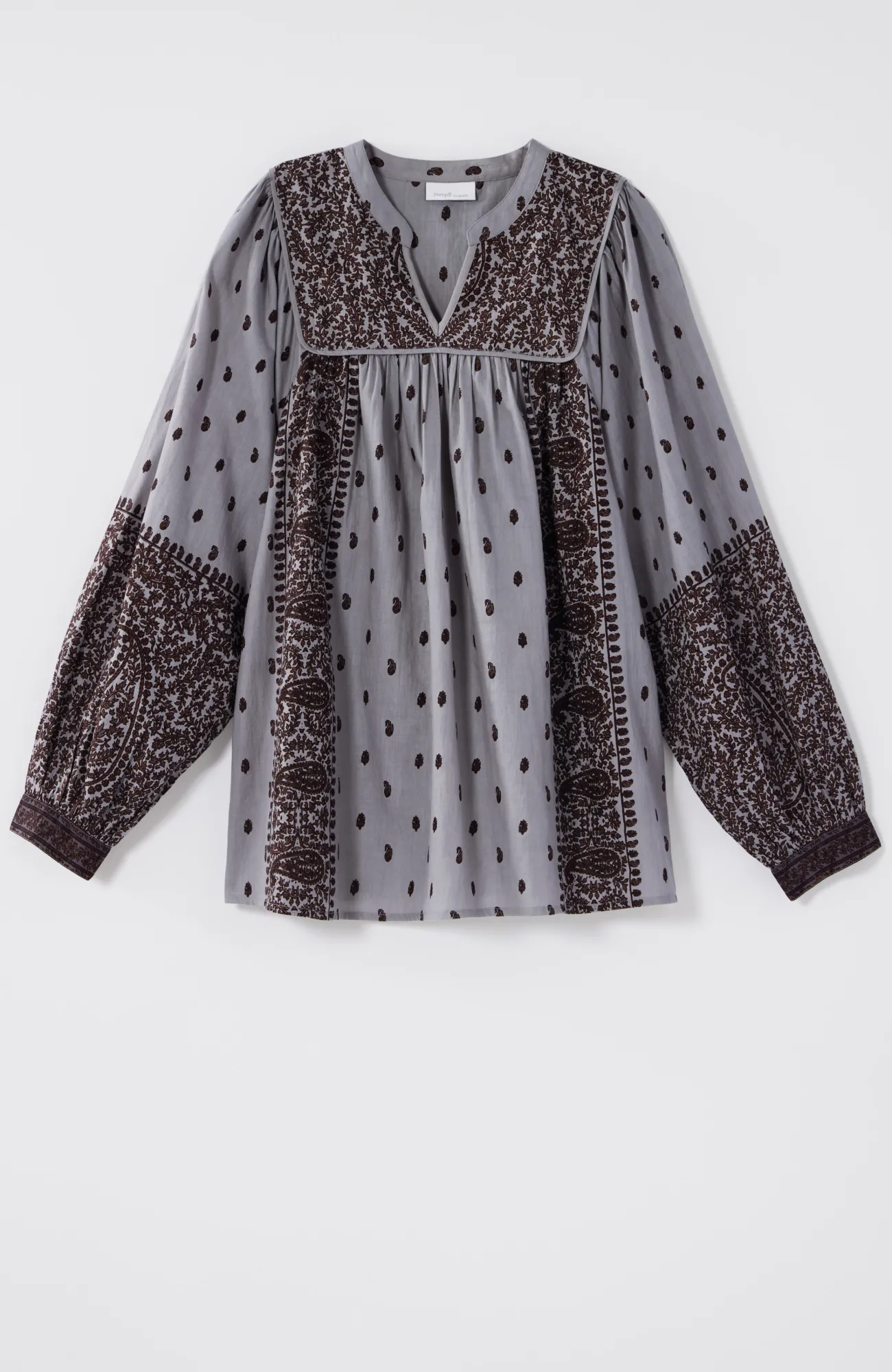 J.Jill Pure Jill Block-Printed Paisley Top Silver Dollar Paisley Mix Block Online