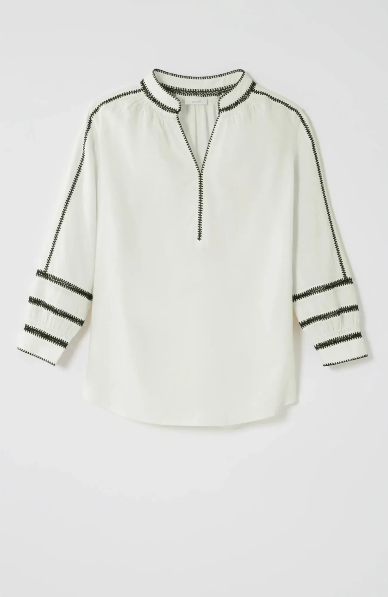 J.Jill Pure Jill Contrast-Trim Top Cream/black Discount