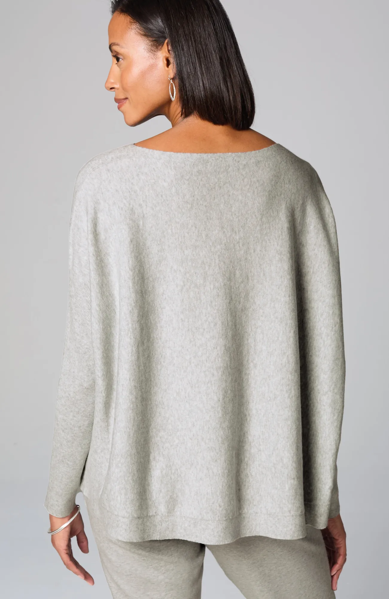 J.Jill Pure Jill Dolman-Sleeve Sweater Soft Grey Heather New