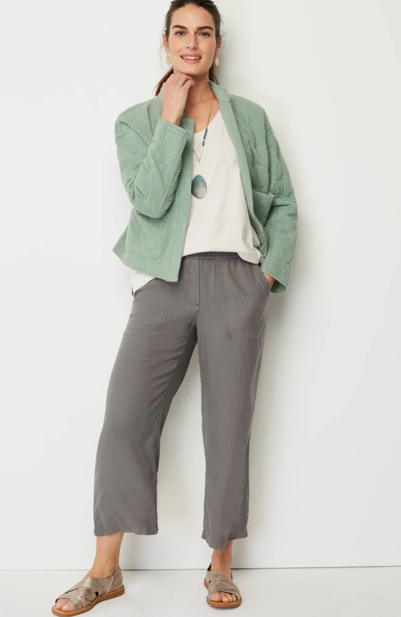 J.Jill Pure Jill Double-Gauze Quilted Jacket Succulent Shop