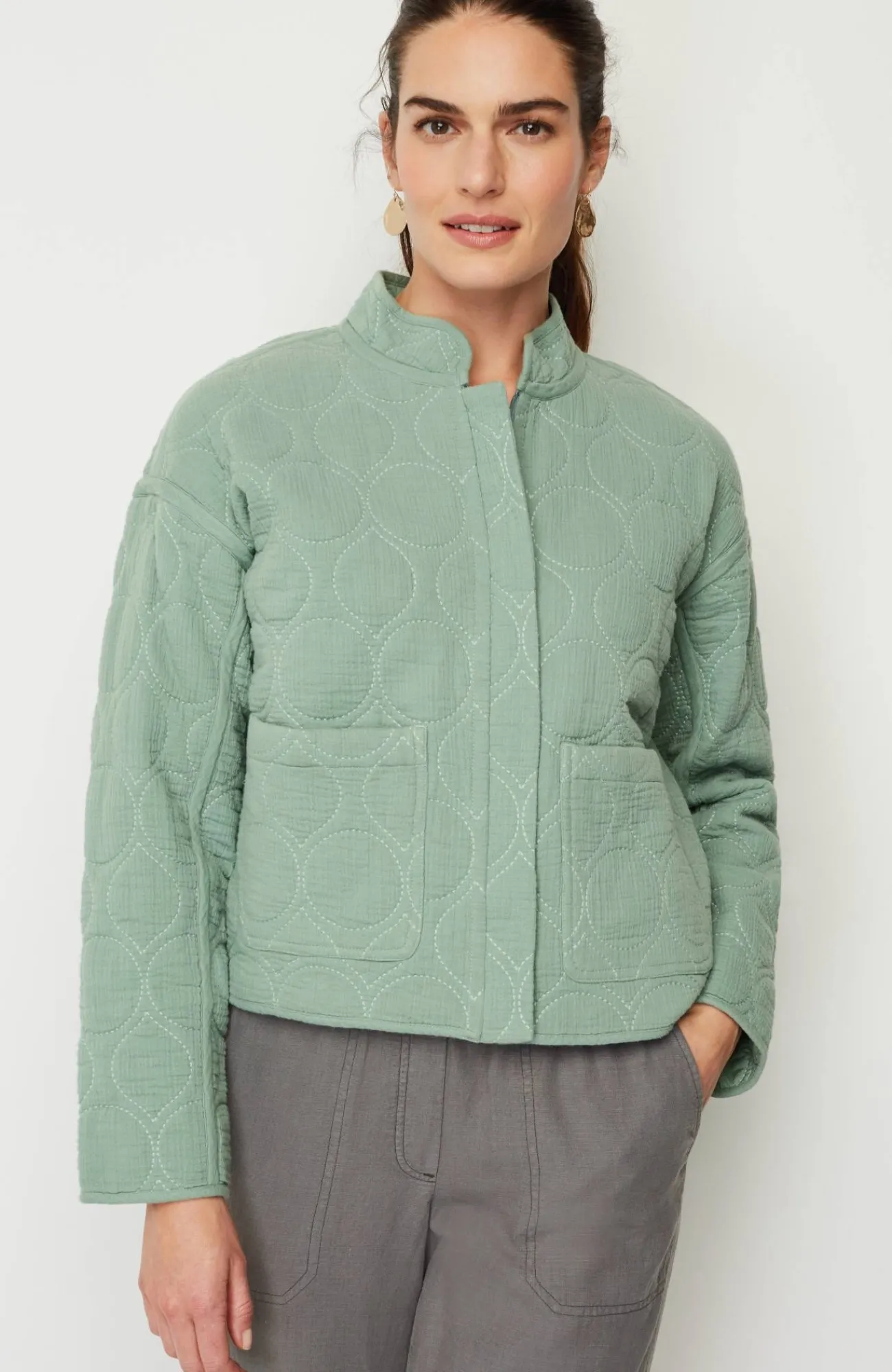 J.Jill Pure Jill Double-Gauze Quilted Jacket Succulent Shop