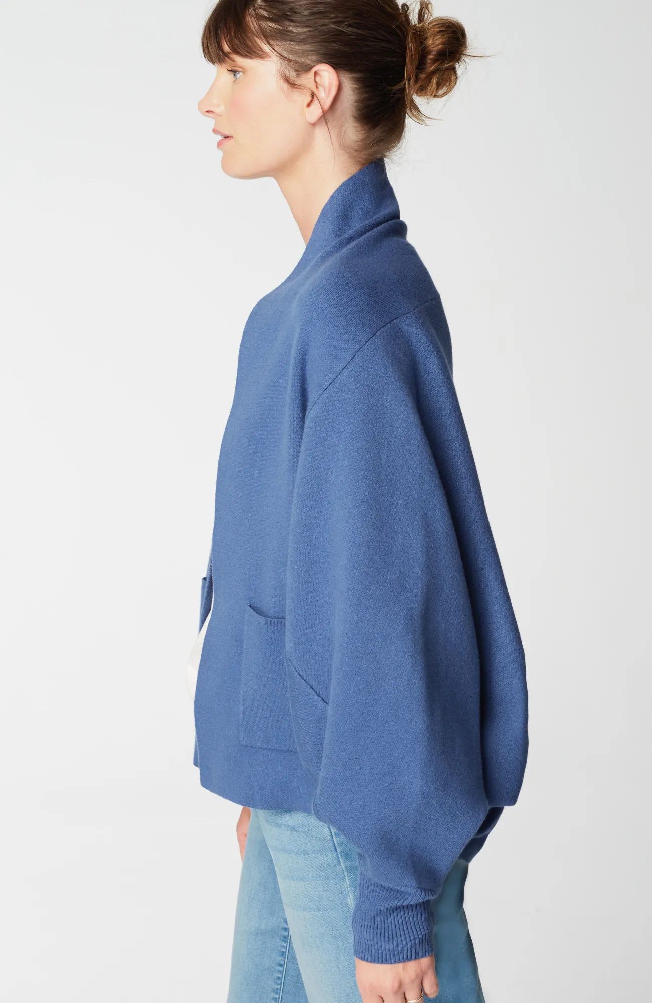 J.Jill Pure Jill Double-Knit Dolman-Sleeve Cardi Deep Sea Best