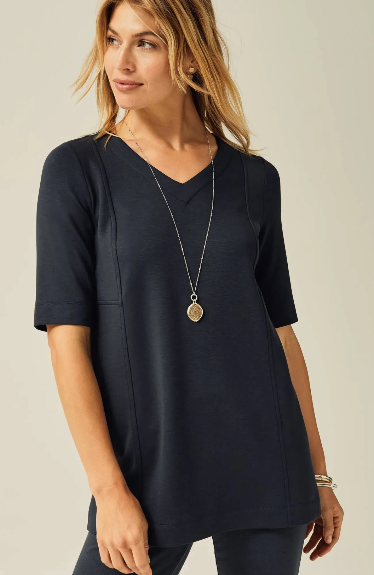 J.Jill Pure Jill Double-Knit Seamed Tunic Shop