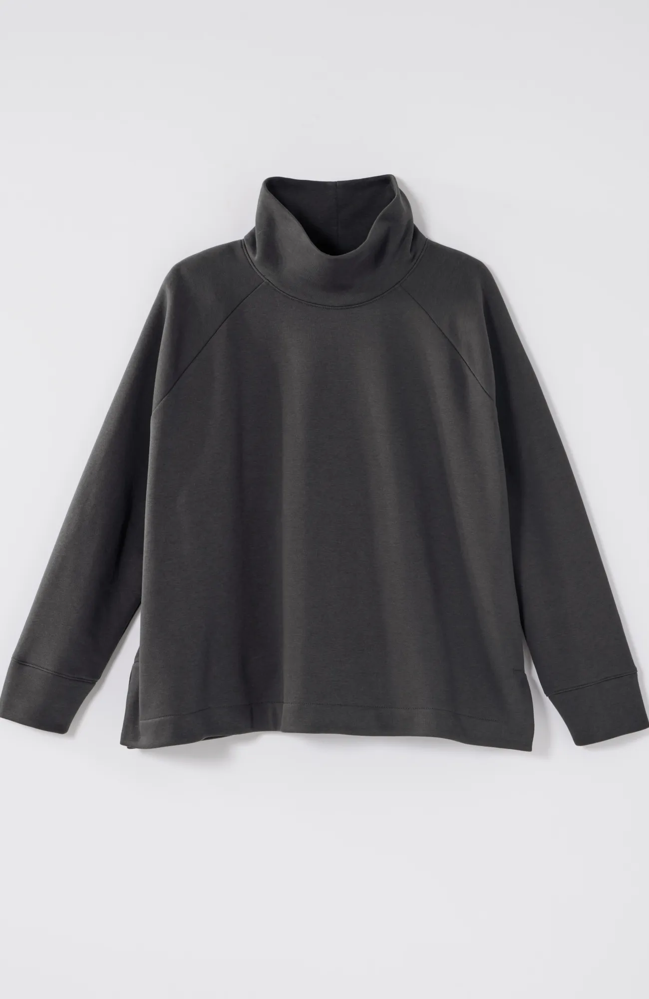 J.Jill Pure Jill Fleece Stepped-Hem Top Onyx Discount