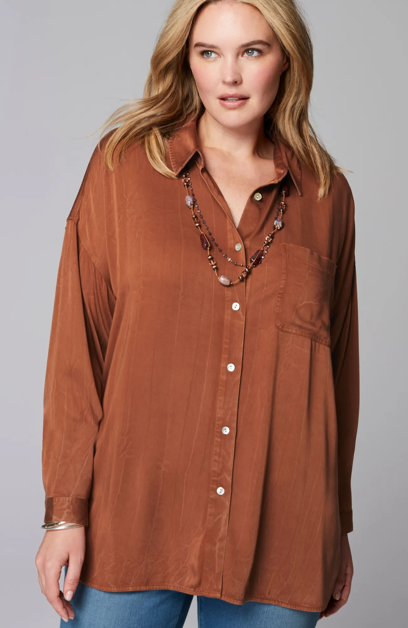 J.Jill Pure Jill Lava-Dyed Tunic Light Nutmeg Multi Cheap
