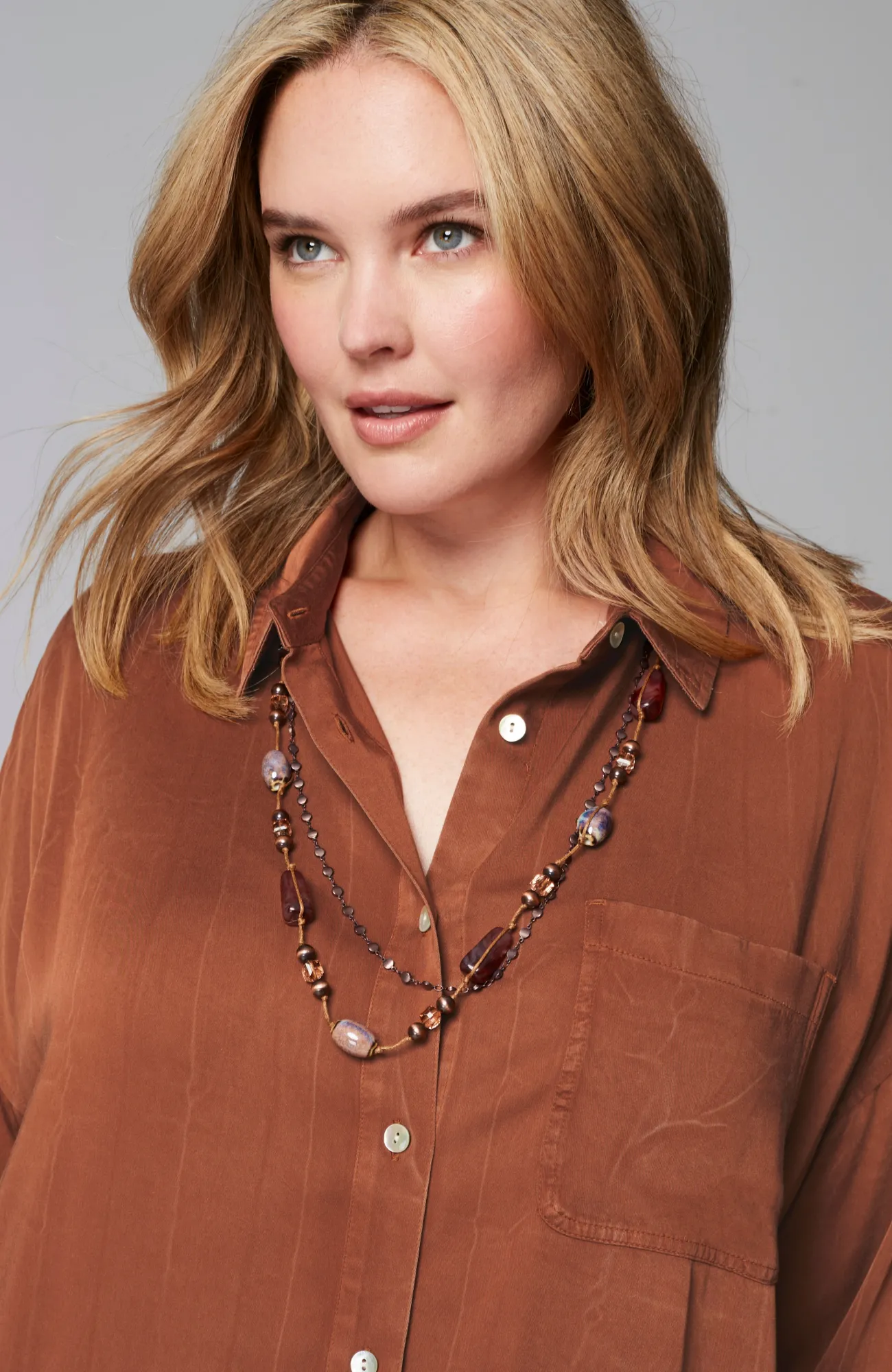 J.Jill Pure Jill Lava-Dyed Tunic Light Nutmeg Multi Cheap