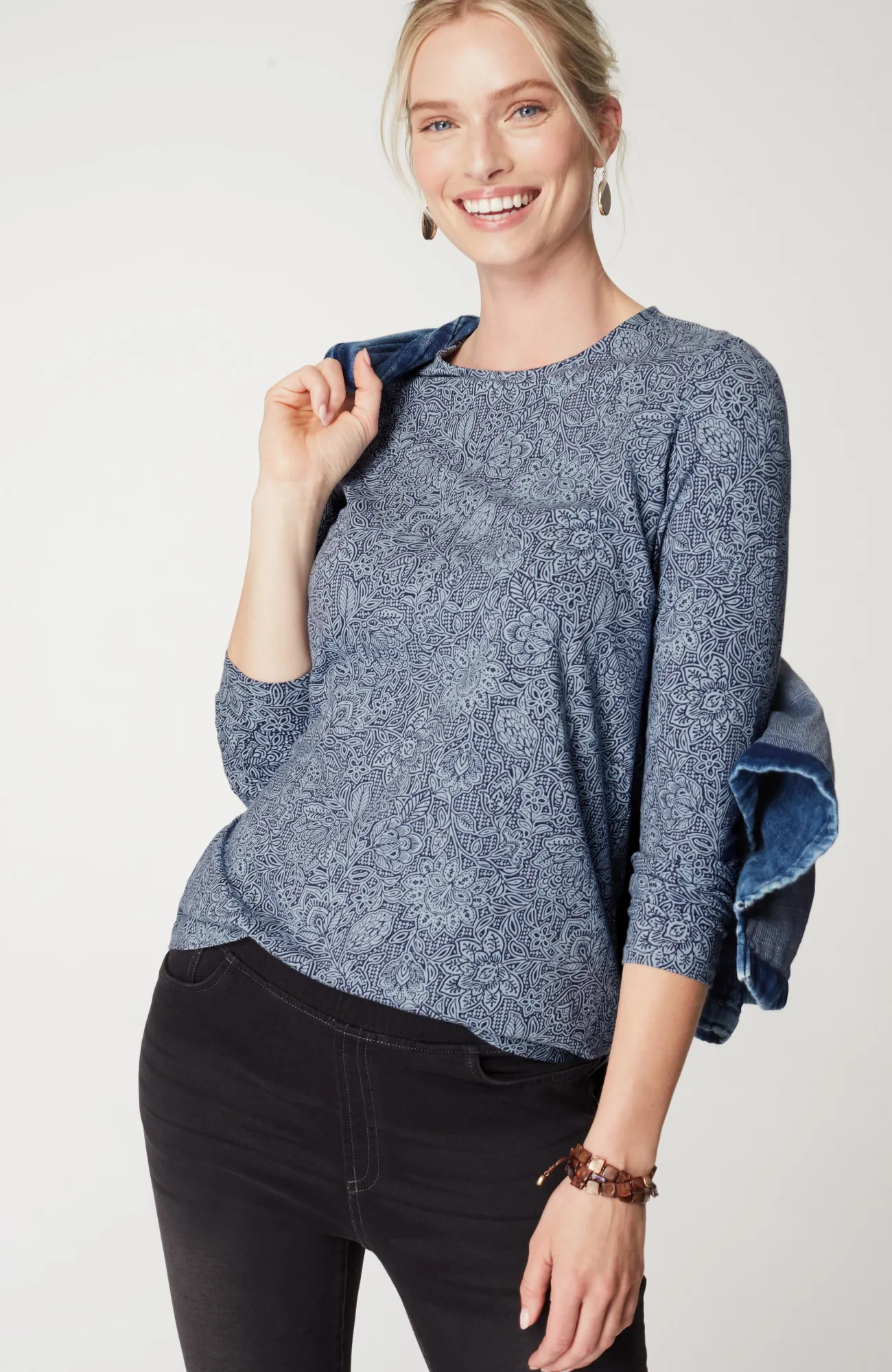 J.Jill Pure Jill Long-Sleeve Shirttail Tee New