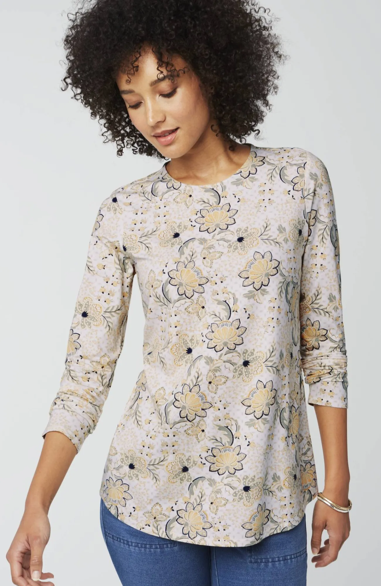 J.Jill Pure Jill Long-Sleeve Shirttail Tee New