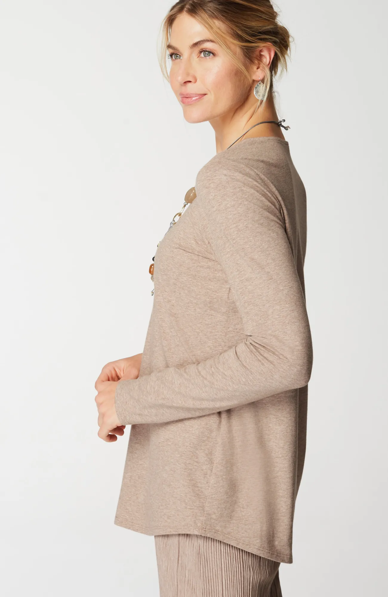J.Jill Pure Jill Long-Sleeve Shirttail Tee New
