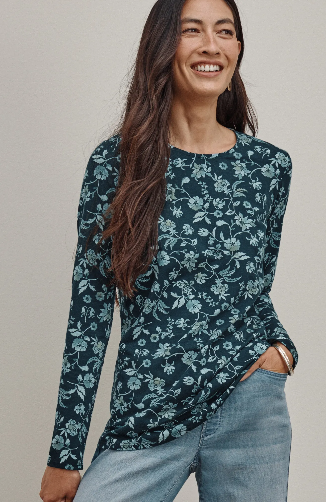 J.Jill Pure Jill Long-Sleeve Shirttail Tee New