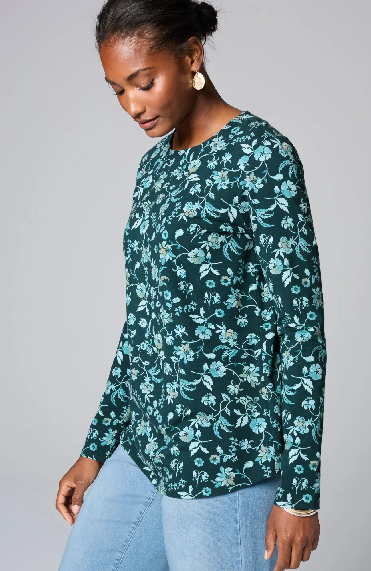 J.Jill Pure Jill Long-Sleeve Shirttail Tee New
