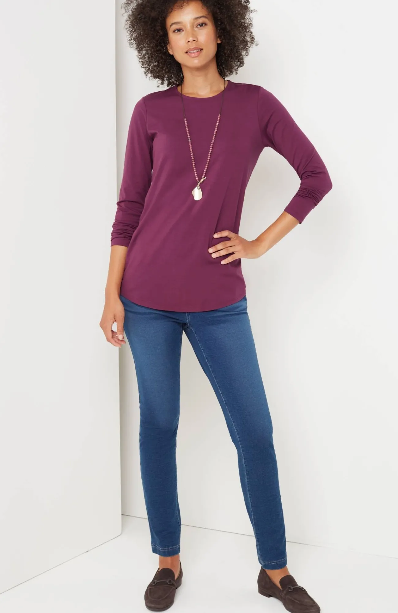J.Jill Pure Jill Long-Sleeve Shirttail Tee New