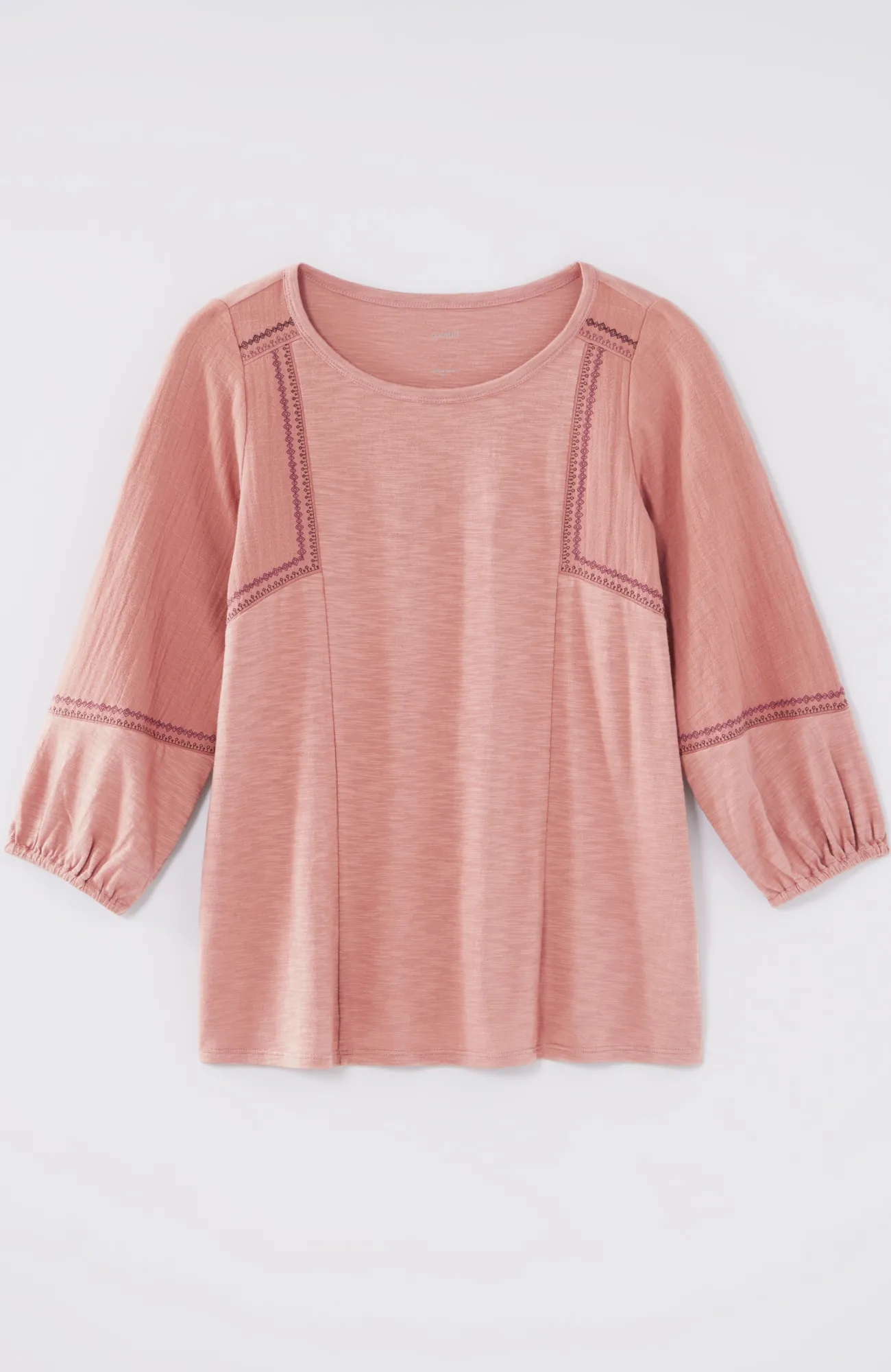 J.Jill Pure Jill Mixed-Media Knit Top Chai Latte Multi Shop