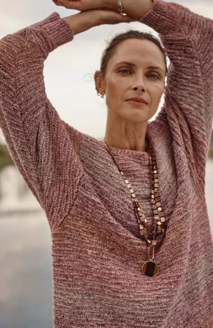 J.Jill Pure Jill Multicolored Knit Sweater Dried Rose Multi Store