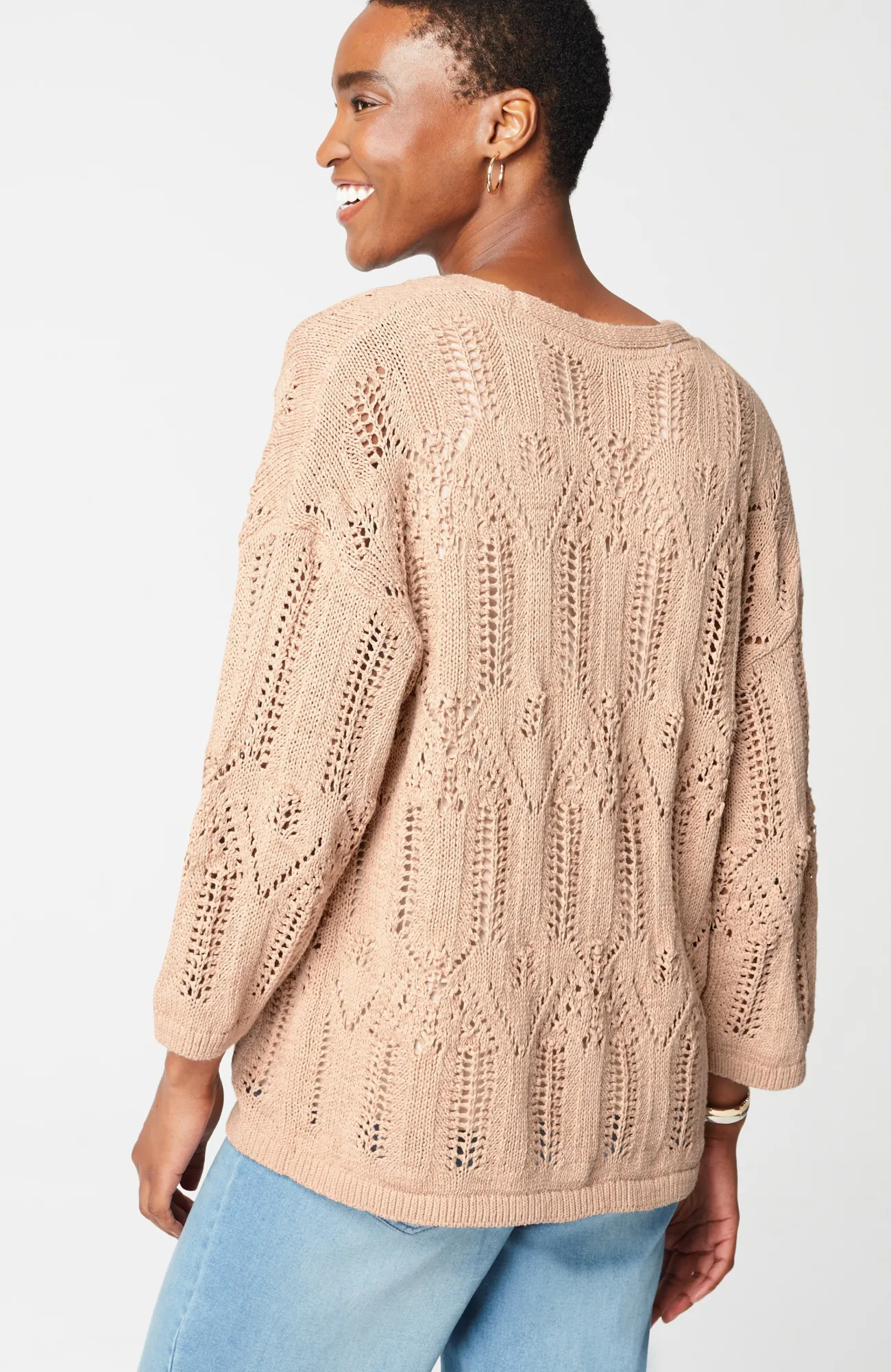 J.Jill Pure Jill Open-Textured V-Neck Sweater Sale